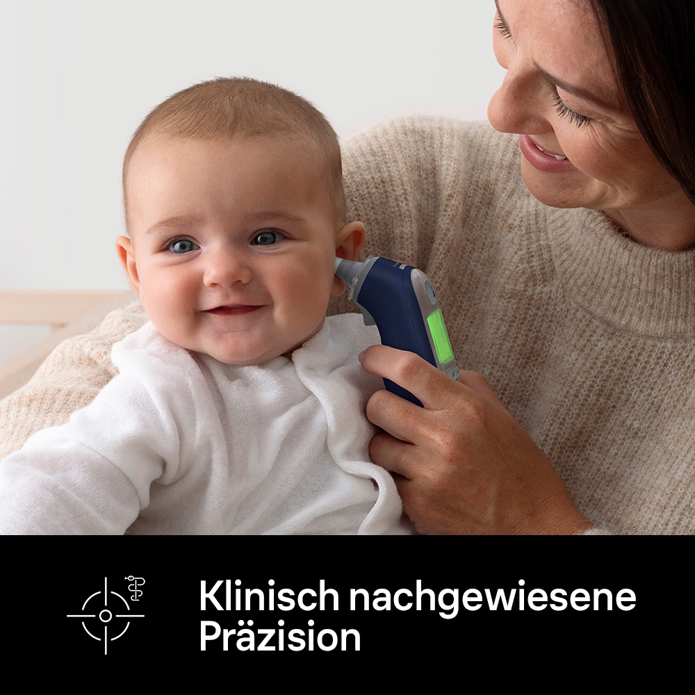 Braun Fieberthermometer »ThermoScan® 7+ connect Ohrthermometer IRT6575NWE«, Für alle Altersgruppen geeignet, einschließlich Neugeborene, Bluetooth