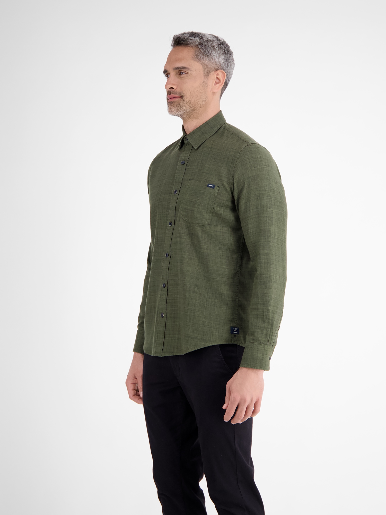 LERROS Langarmhemd »LERROS Herrenhemd, Fancy-Twill«