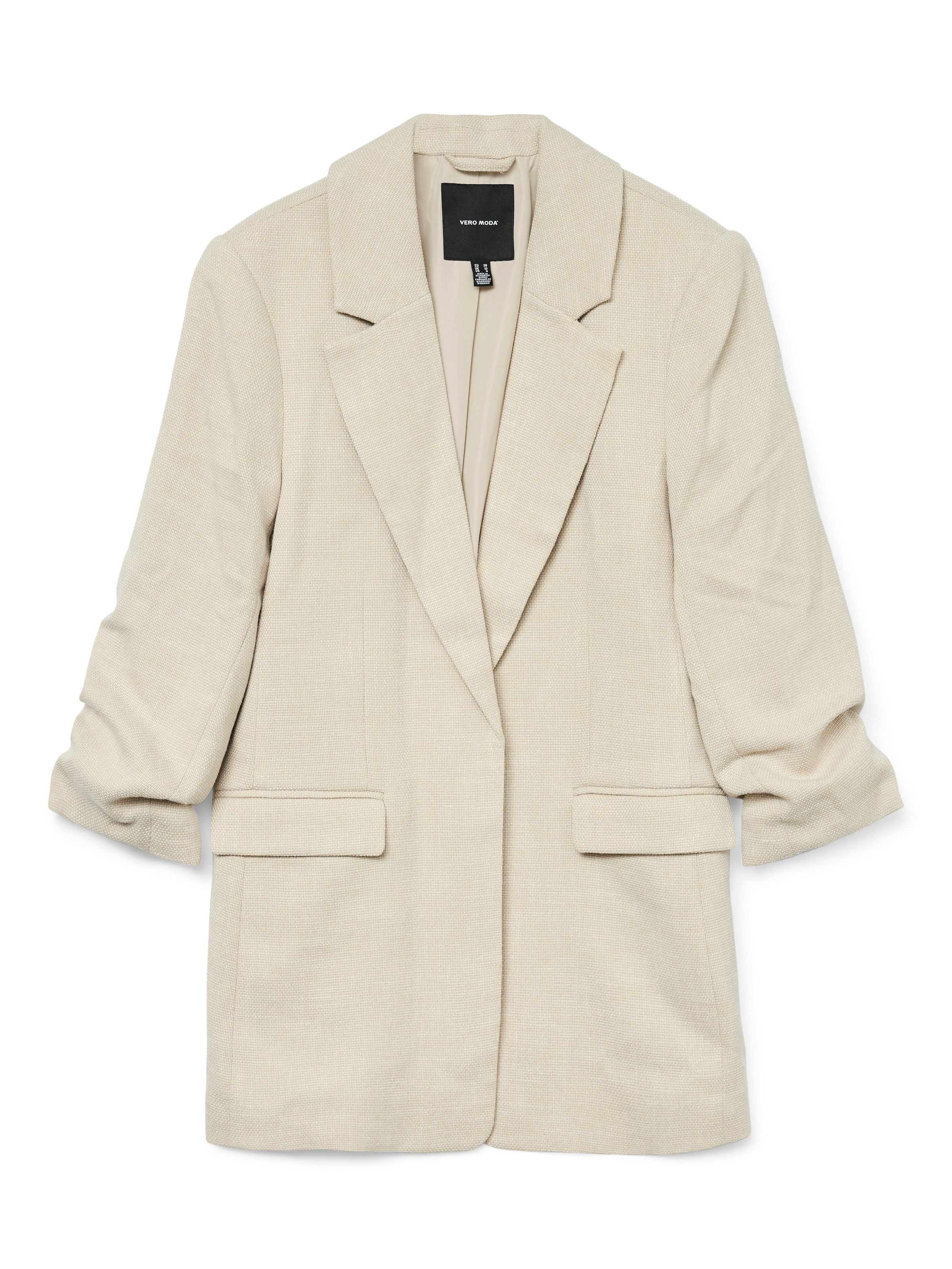 Vero Moda Longblazer »VMFRIDA LS REGULAR BLAZER NOOS«, ohne Verschluss und mit gerafften 3/4 Arm