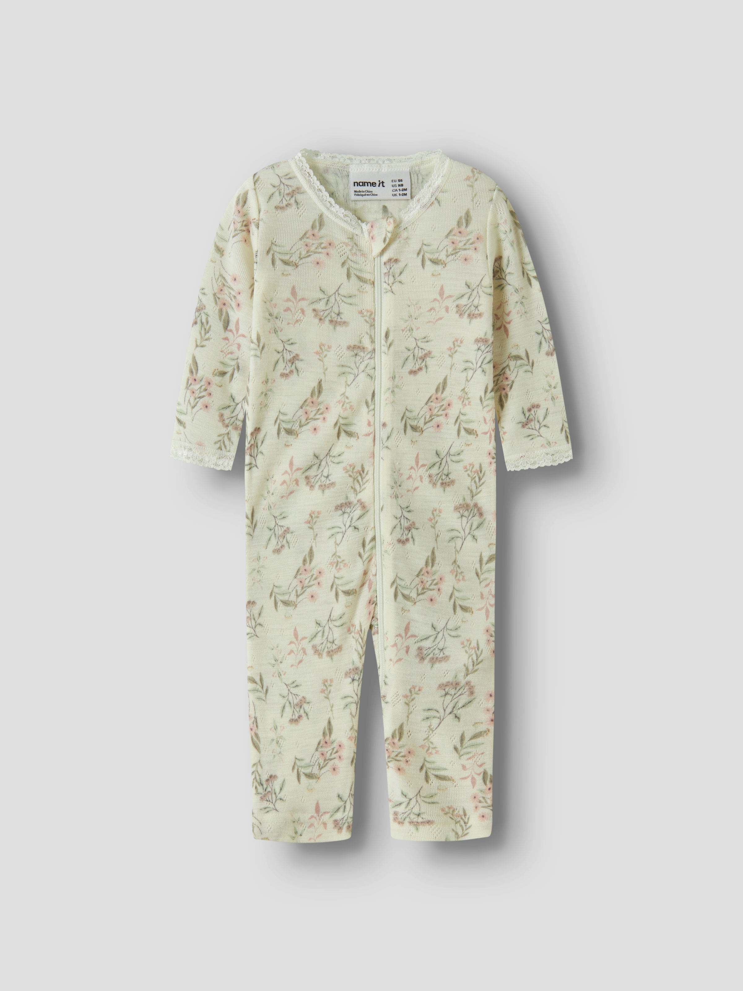 Name It Schlafanzug »NBFWANG WOOL NEEDLE NIGHTSUIT NOOS« aus reiner Merinowolle