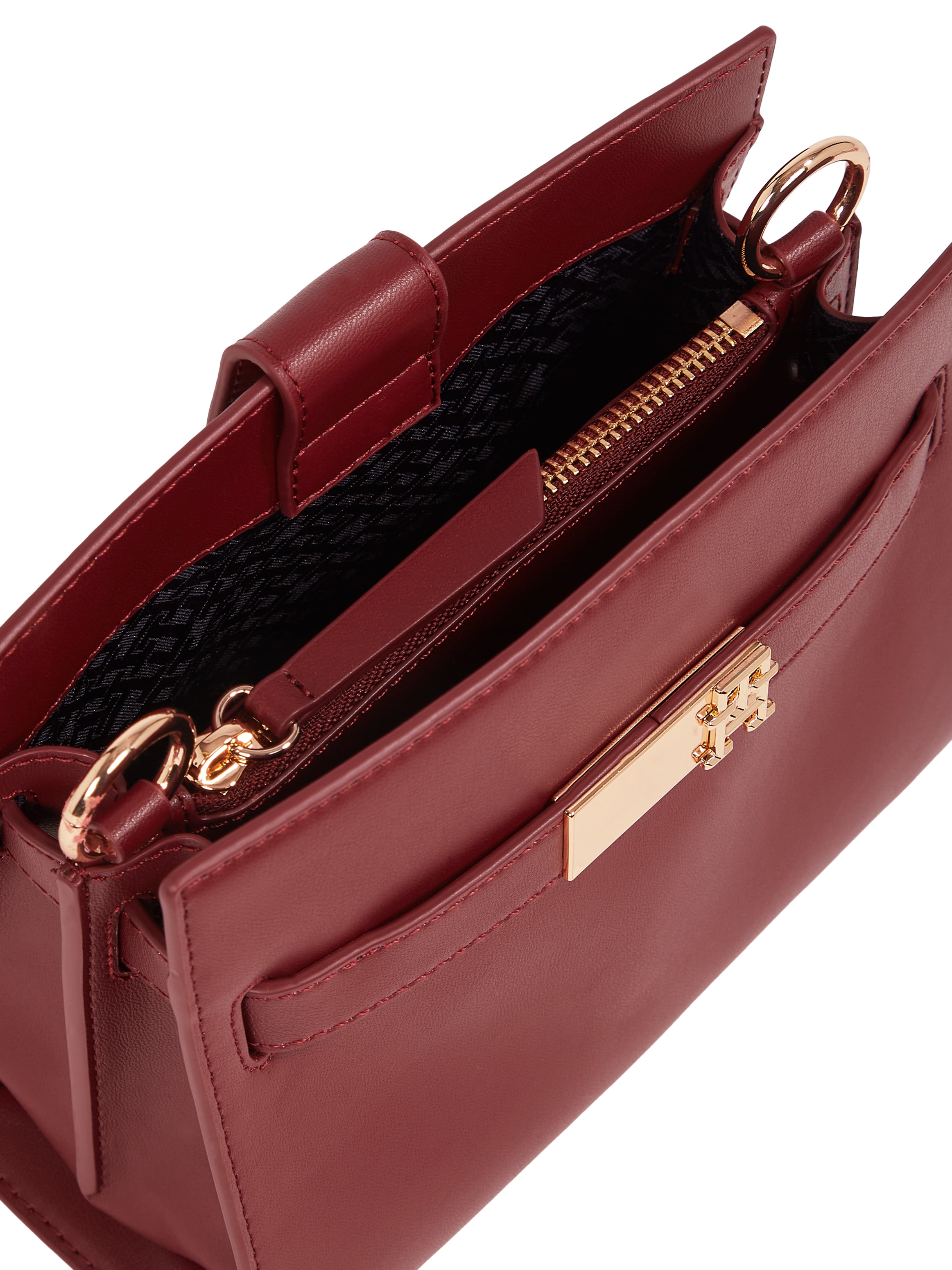 Tommy Hilfiger Schultertasche »TH HERITAGE MINI SATCHEL«, Damen Abendtasche, Henkeltasche Schultertasche mit Verzierungen