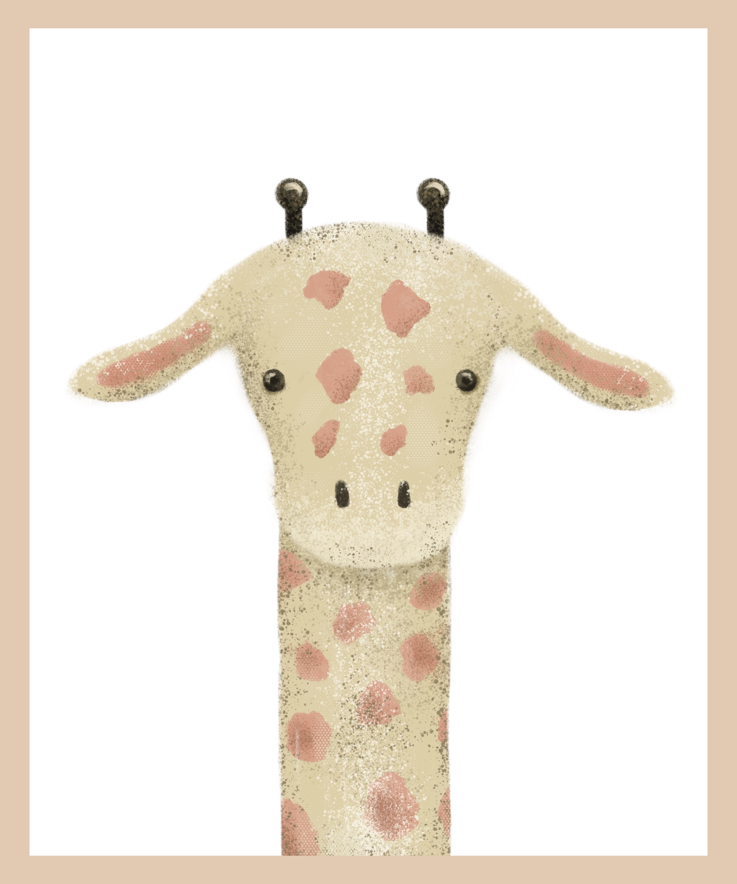Lüttenhütt Bild mit Rahmen »Giraffenkopf«, Fantasy-Giraffe-Giraffen Bilder-Tiere, (1 St.), Premium Rahmenbild, Motive in wunderschönen Pastelltönen