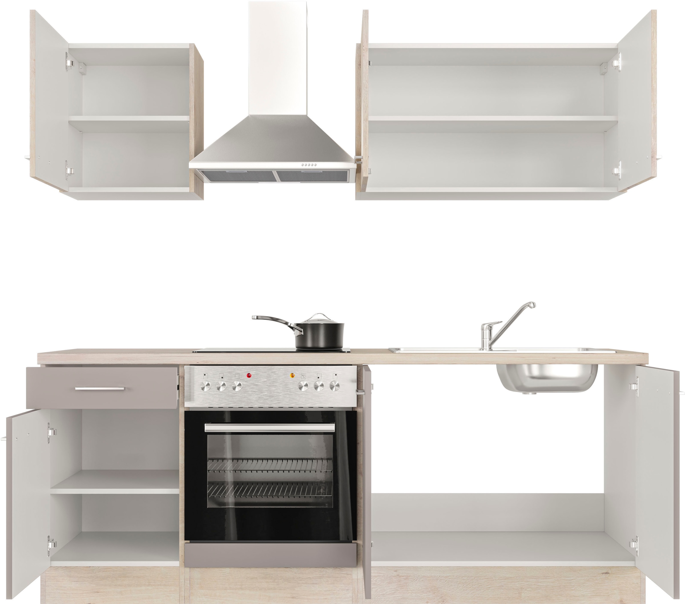 Flex-Well Küche »Riva«, wahlw. mit E-Geräten, Breite 210 cm