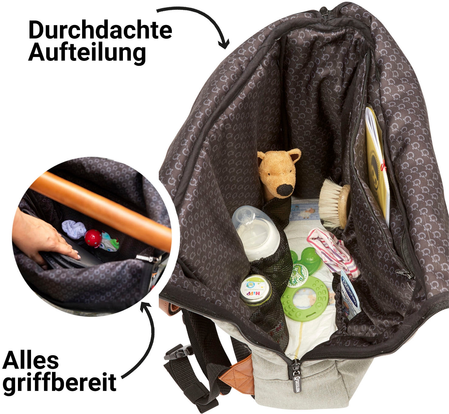 Gesslein Wickelrucksack »N°6, dark oliv«, Made in Germany