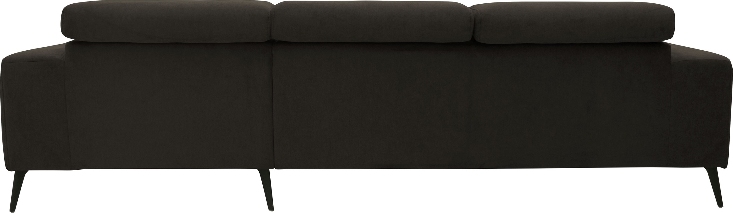 DOMO collection Ecksofa »Trento L-Form, mit Kufenfuß oder Einzelfuß«, wahlweise mit Kopfteilverstellung, Recamiere links/rechts bestellbar