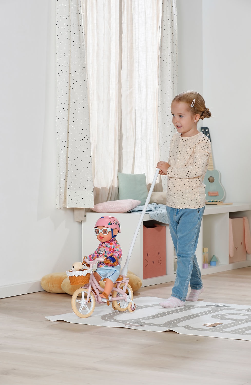Baby Born Puppen Fahrzeug »Fahrrad« mit Welpe Lucky