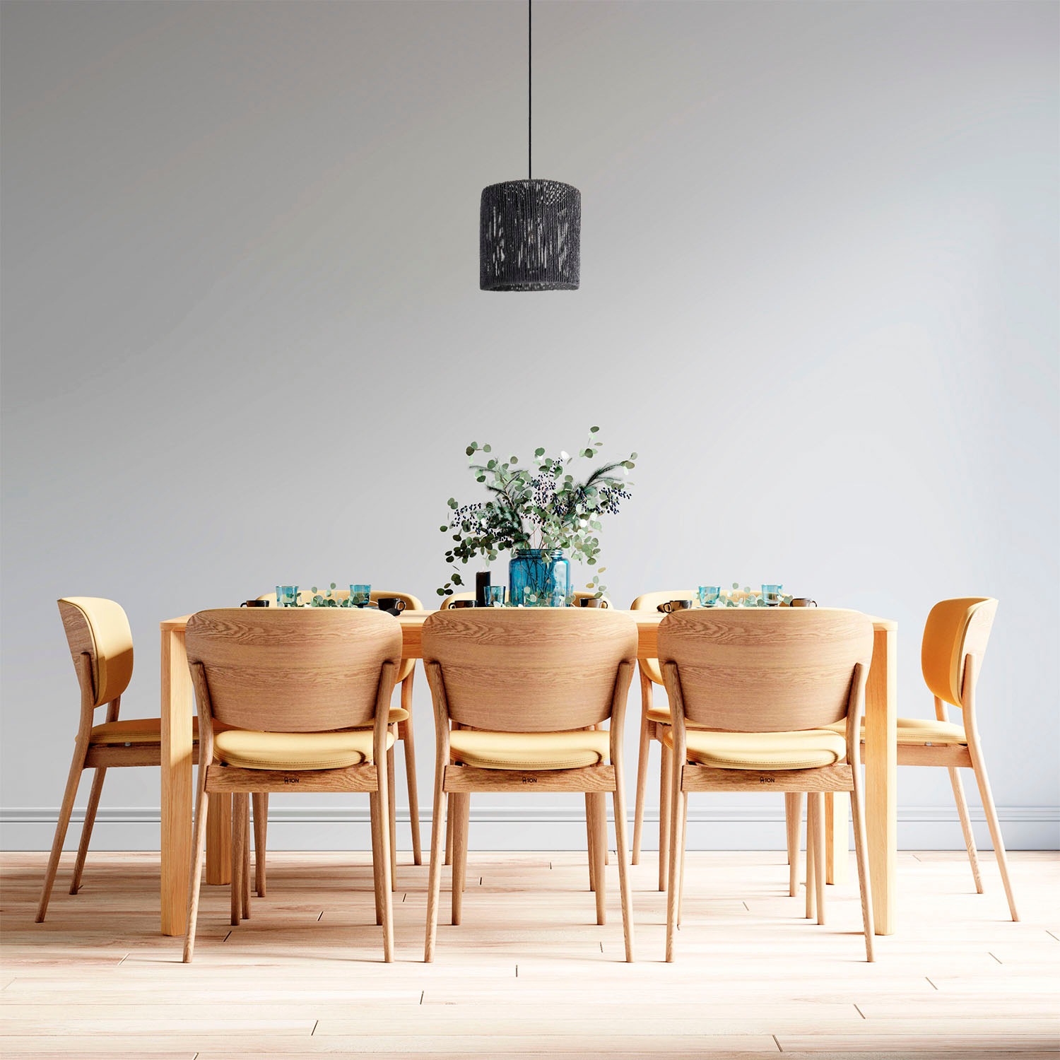 Paco Home Pendelleuchte »Hugo Ramira« E27 Wohnzimmer Esszimmer Rattan Optik Boho Schirm Papier E27 Modern