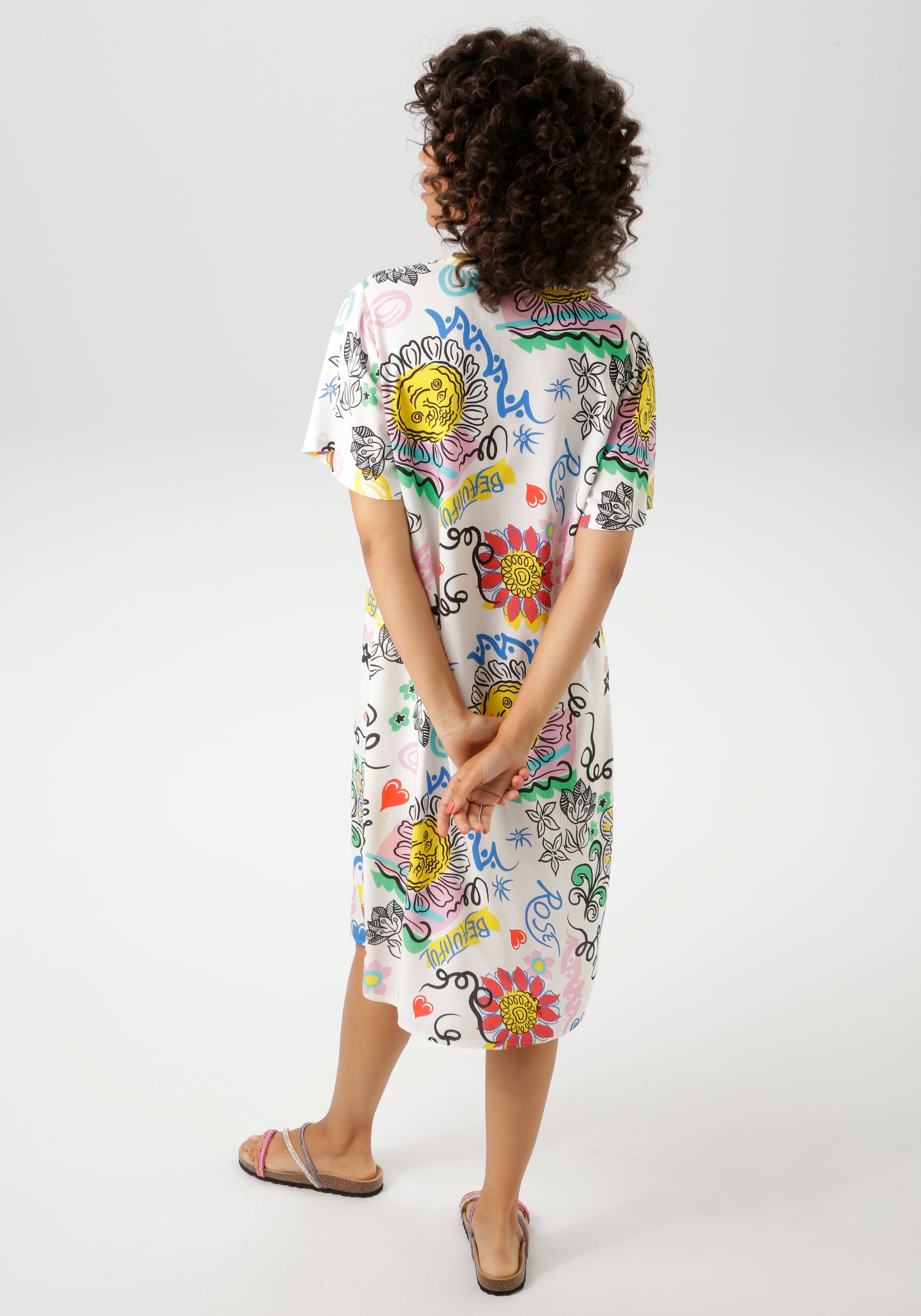 Aniston CASUAL Sommerkleid, mit farbenfrohem, kunstvollen Druck - NEUE KOLLEKTION