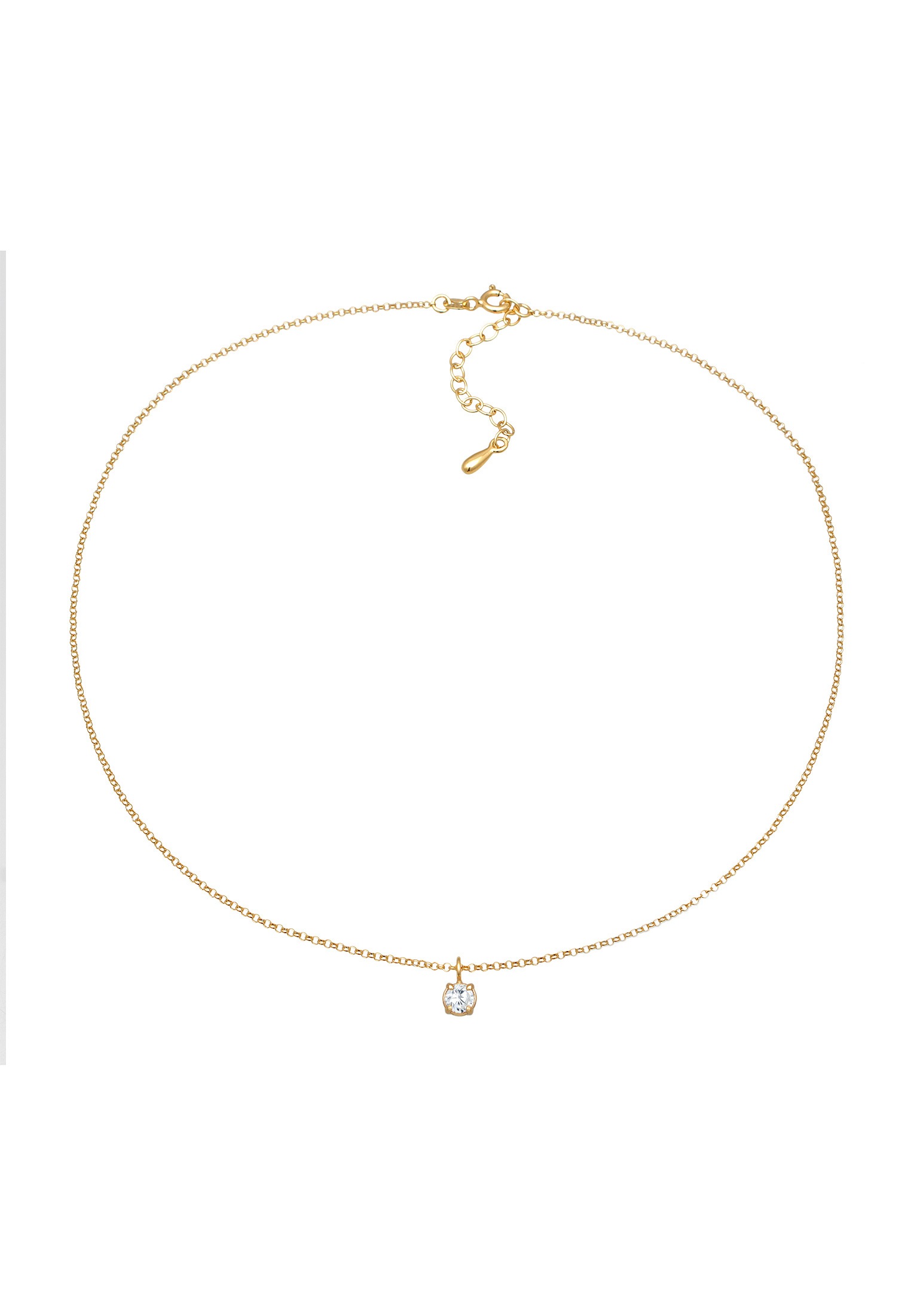 Elli Choker »Halskette Choker Zirkonia Solitär Basic 925 Sterling Silber«