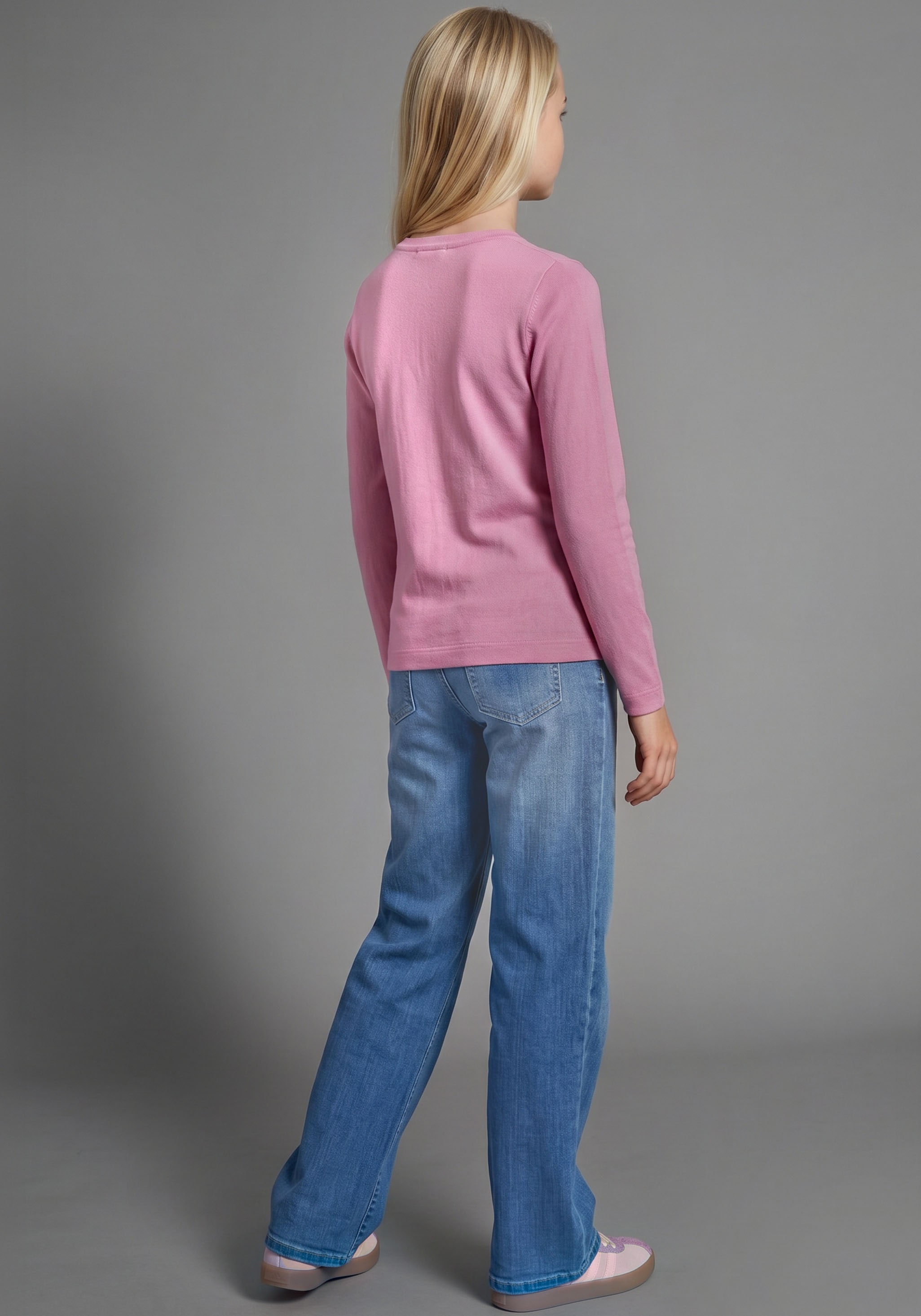 KIDSWORLD Langarmshirt »Slogan Shirt: HONESTLY« Spücheshirt, langärmlig, Basic-Stil, mit tiefem Rundhalsausschnitt