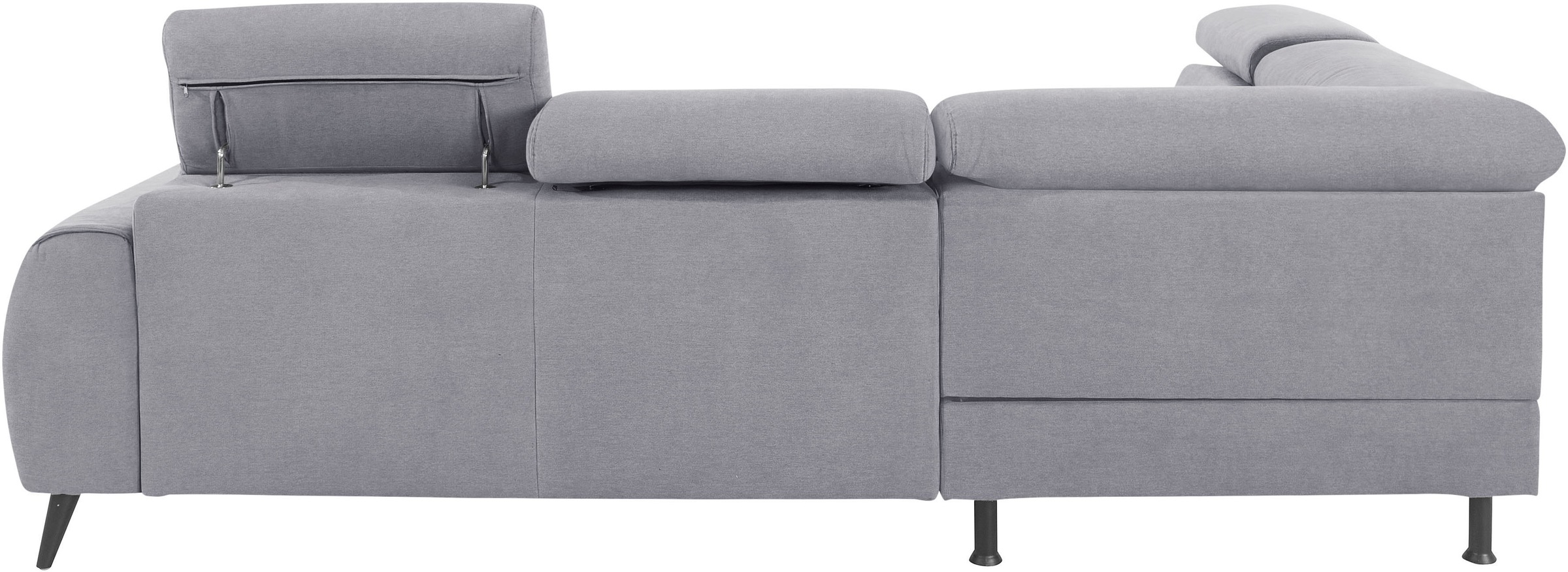 COTTA Ecksofa »Mia L-Form mit 3 Zierkissen«, wahlweise mit Bettfunktion, Bettkasten, Beleuchtung & Wireless-Charger