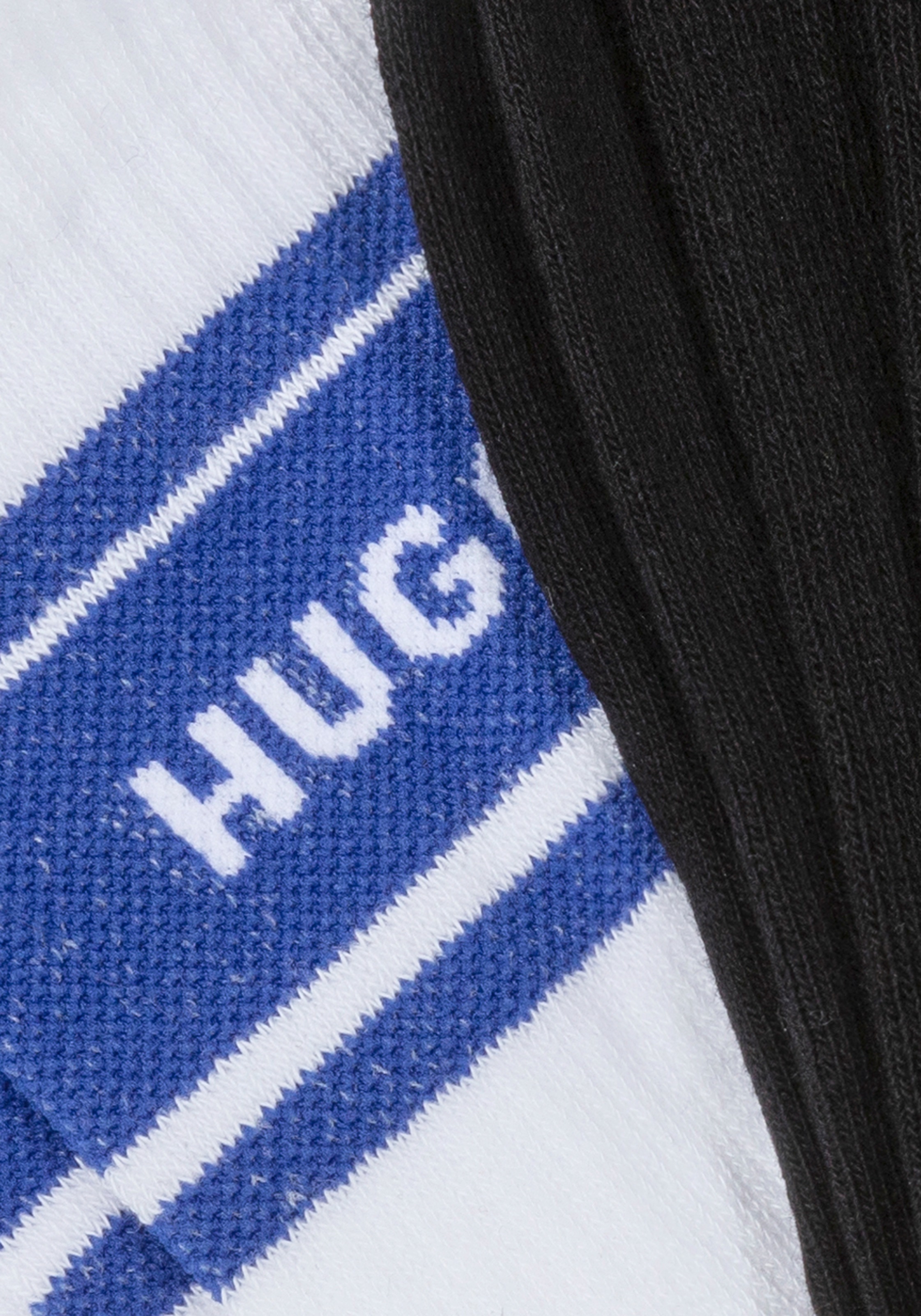 HUGO Blue Freizeitsocken »3P QS BLUE DES CC W«, (3 Paar), mit kontrastfarbener Stickerei