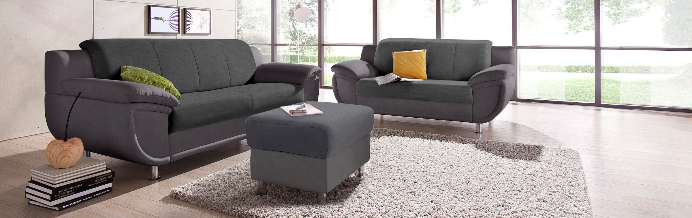 TRENDMANUFAKTUR Hocker wahlweise mit komfortablem Federkern, frei im Raum stellbar