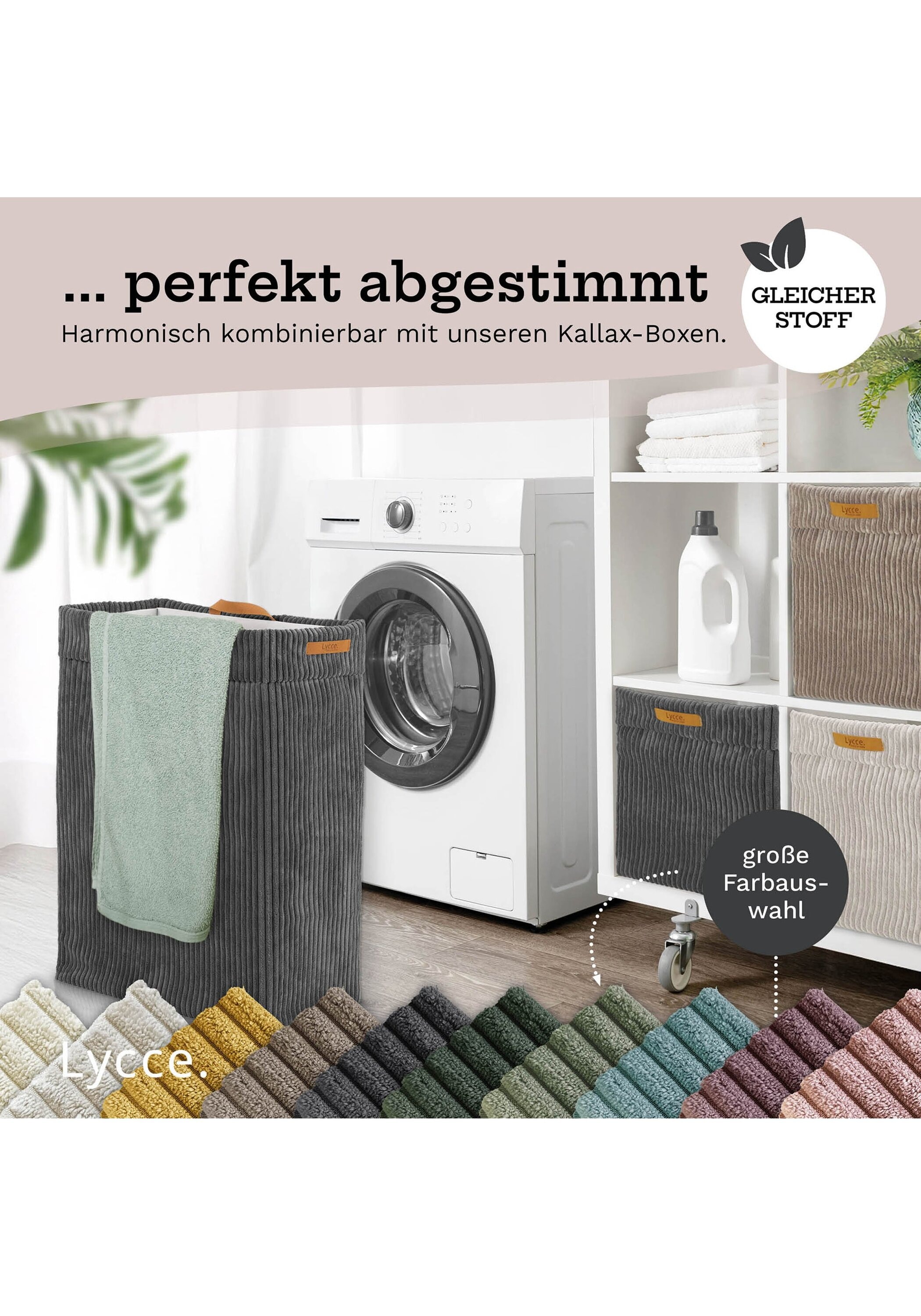 Lycce Wäschekorb »Wäschekorb Nischenwäschekorb Cord 1er Pack«
