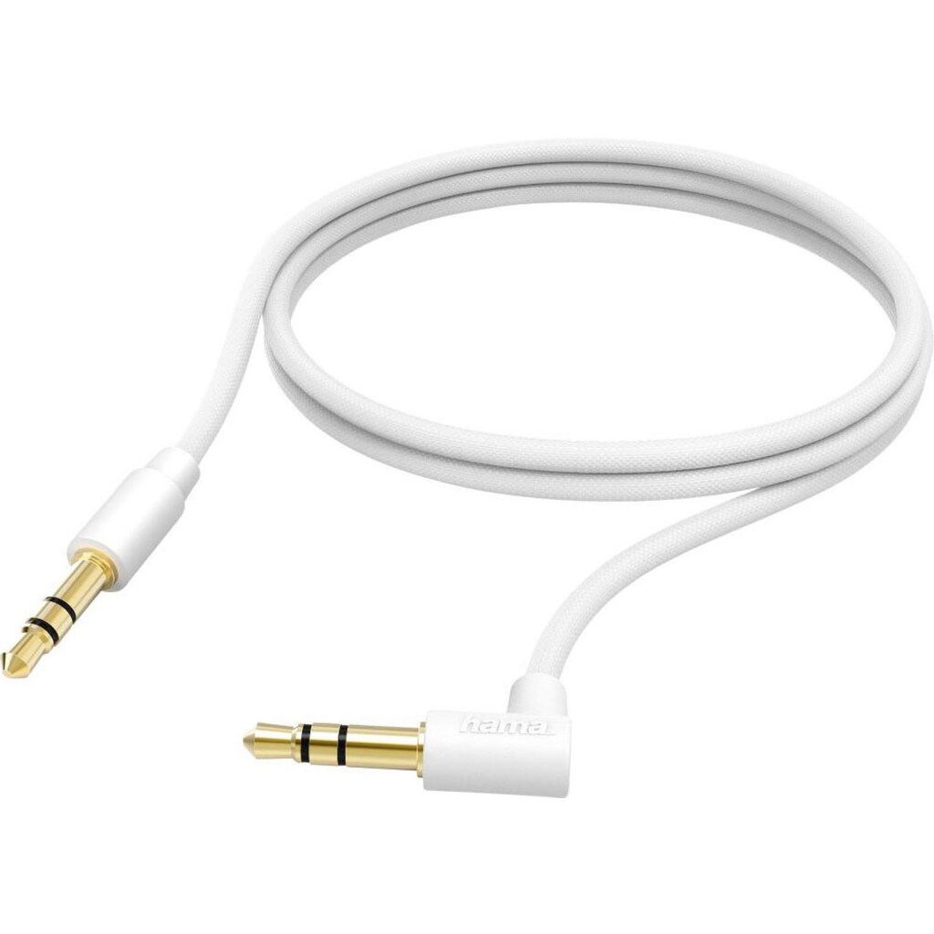 Hama Audio-Kabel »Verbindungskabel, 3,5-mm-Klinken-Stecker, 1,0 m, Weiß Klinkenkabel«, 3,5-mm-Klinke, 100 cm