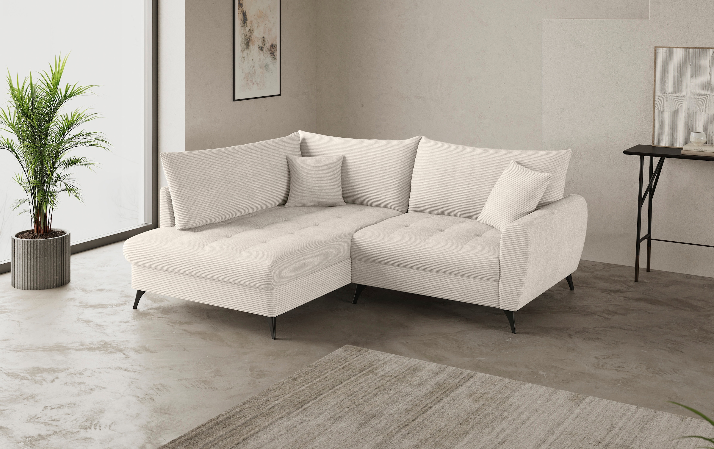 Mr. Couch Ecksofa »Blackburn II L-Form«, Wahlweise mit Kaltschaumpolsterung bis 140 kg belastbar