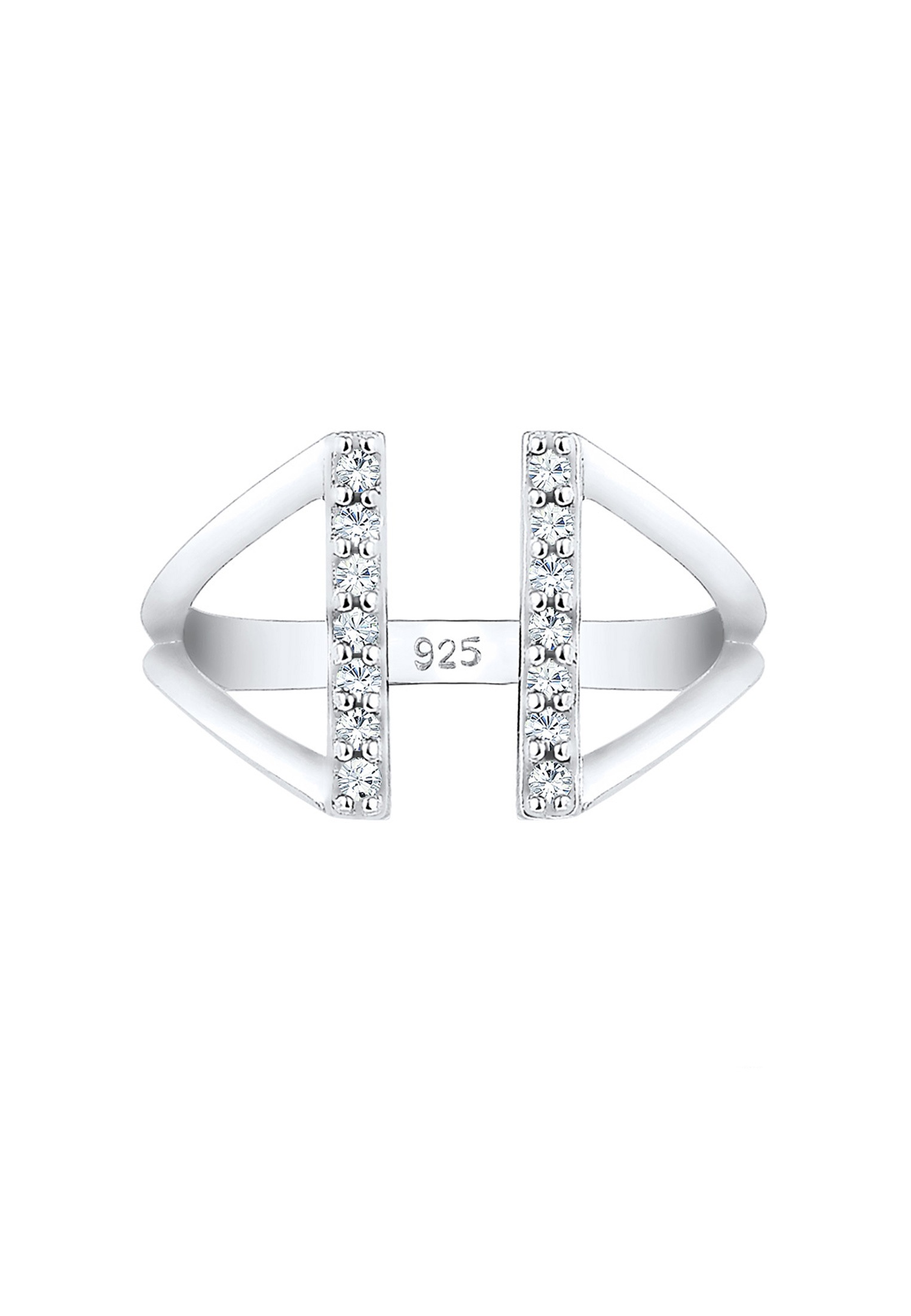 Elli Silberring »Ring Geo Resize Offen Kristalle 925 Silber«