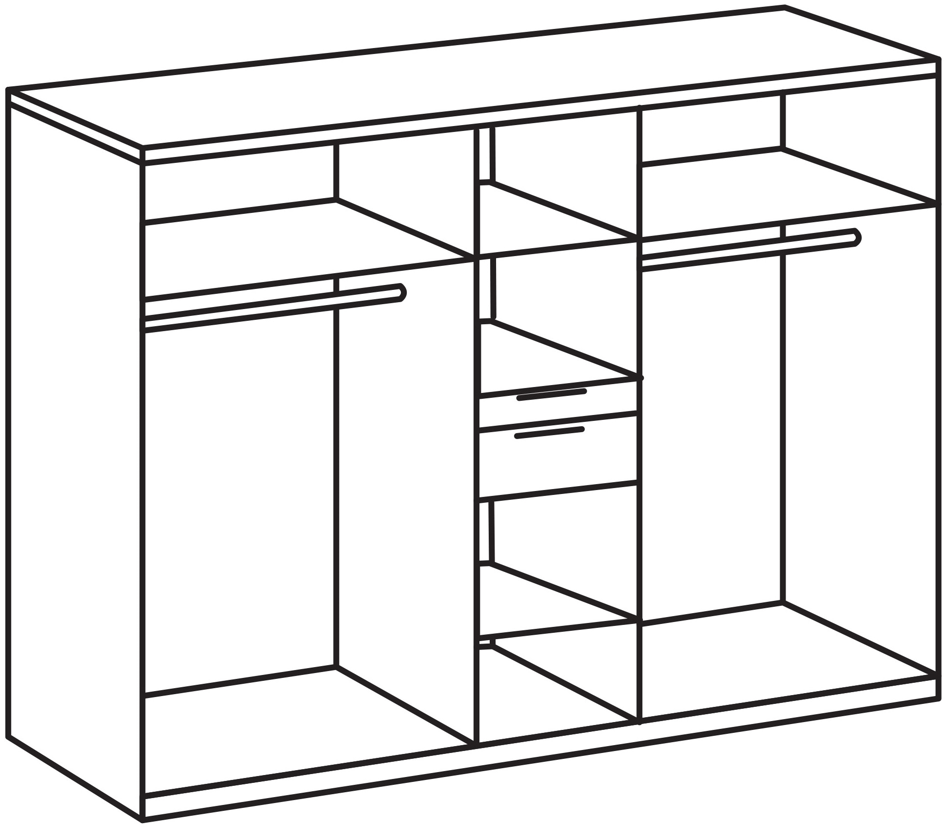 Wimex Drehtürenschrank »Moldau Kleiderschrank mit Spiegel Schlafzimmerschrank Bestseller« Wähle deine Innenausstattung fertig konfiguriert im Schrank