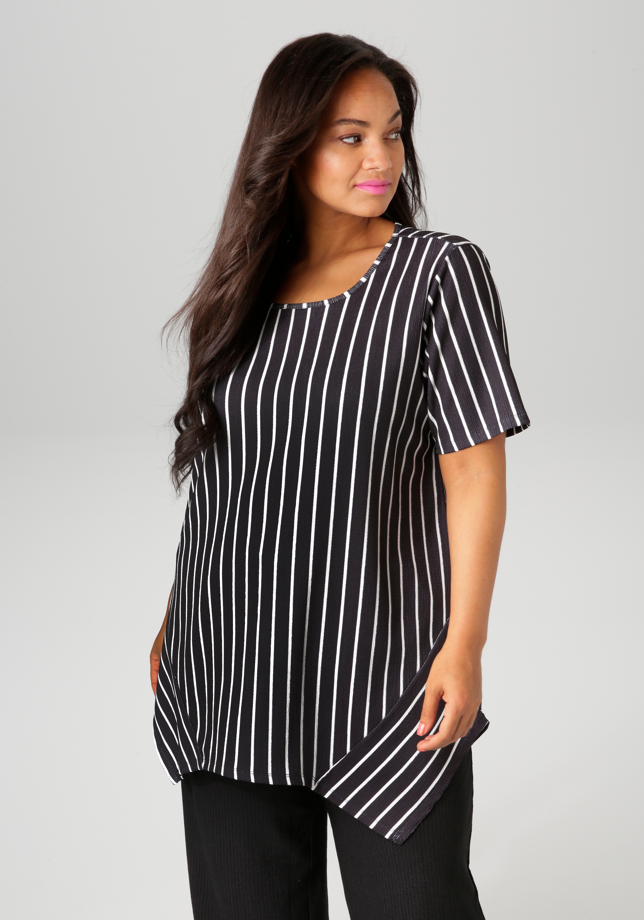 Aniston PLUS Blusenshirt, mit dezenter Streifenlook Struktur - NEUE KOLLEKTION