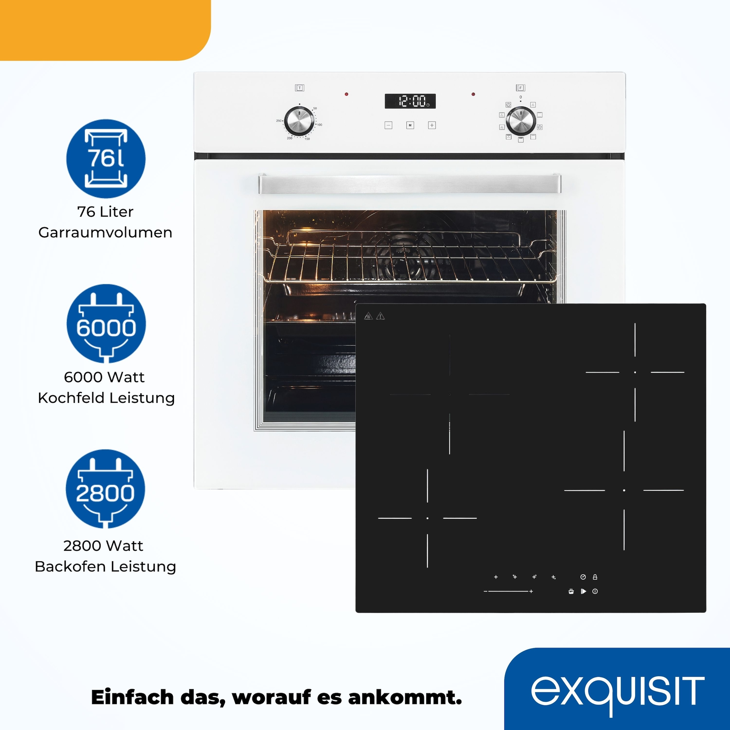 exquisit Backofen-Set »BAKO76600H weiss«, Kühlventilator