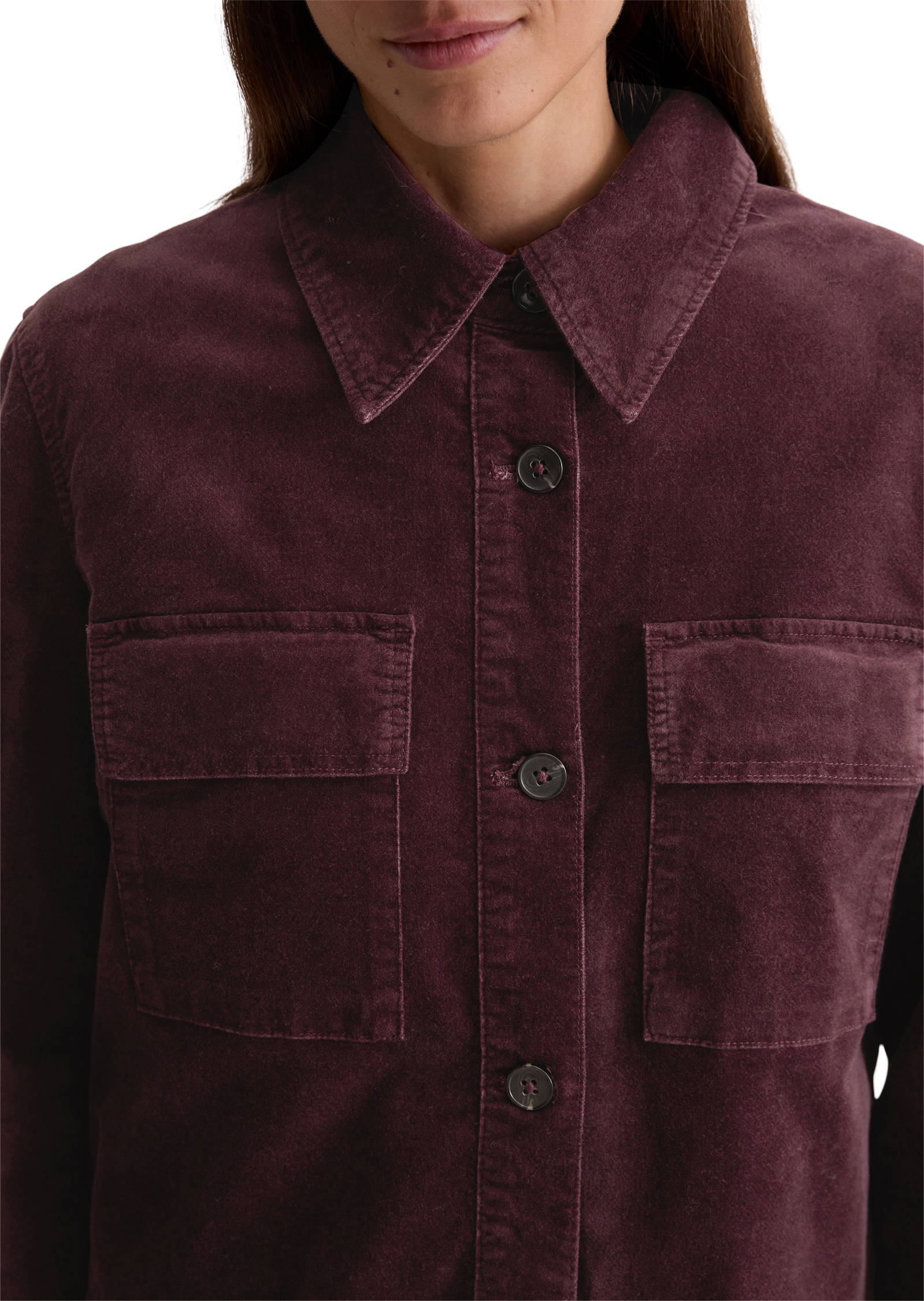 Marc O'Polo Kurzjacke aus Samt, , regular fit, aus Organic-Cotton-Viskose-Stretch