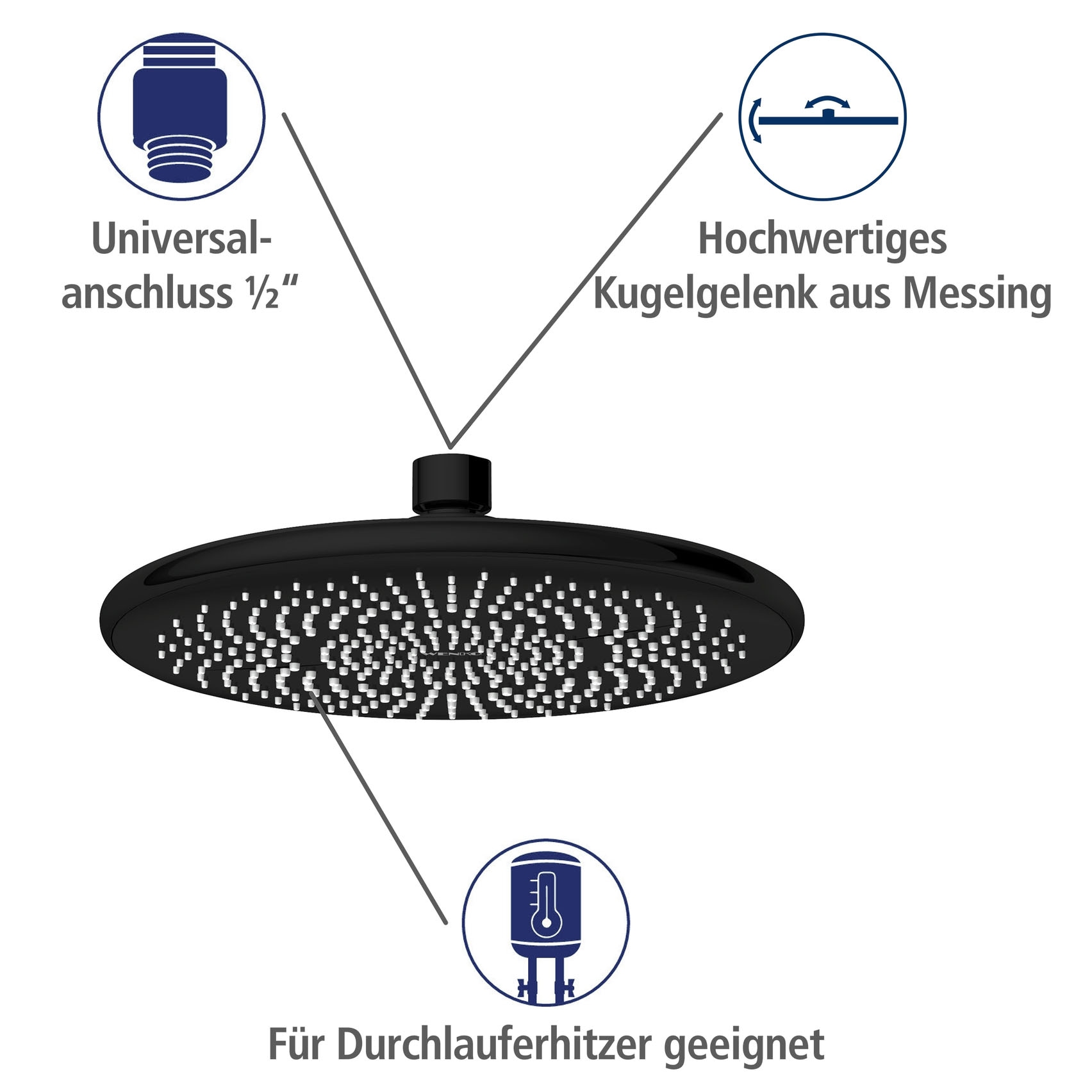 WENKO Regenduschkopf »Watersaving« Ø 22,5 cm