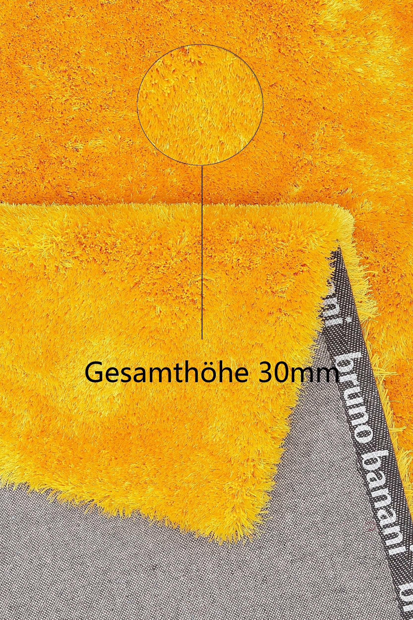 Bruno Banani Hochflor-Läufer »Dana Teppich, Kundenliebling«, rechteckig, 30 mm Höhe, Brücke, uni, weich, Mikrofaser, Diele, Flur, Wohnzimmer, Schlafzimmer