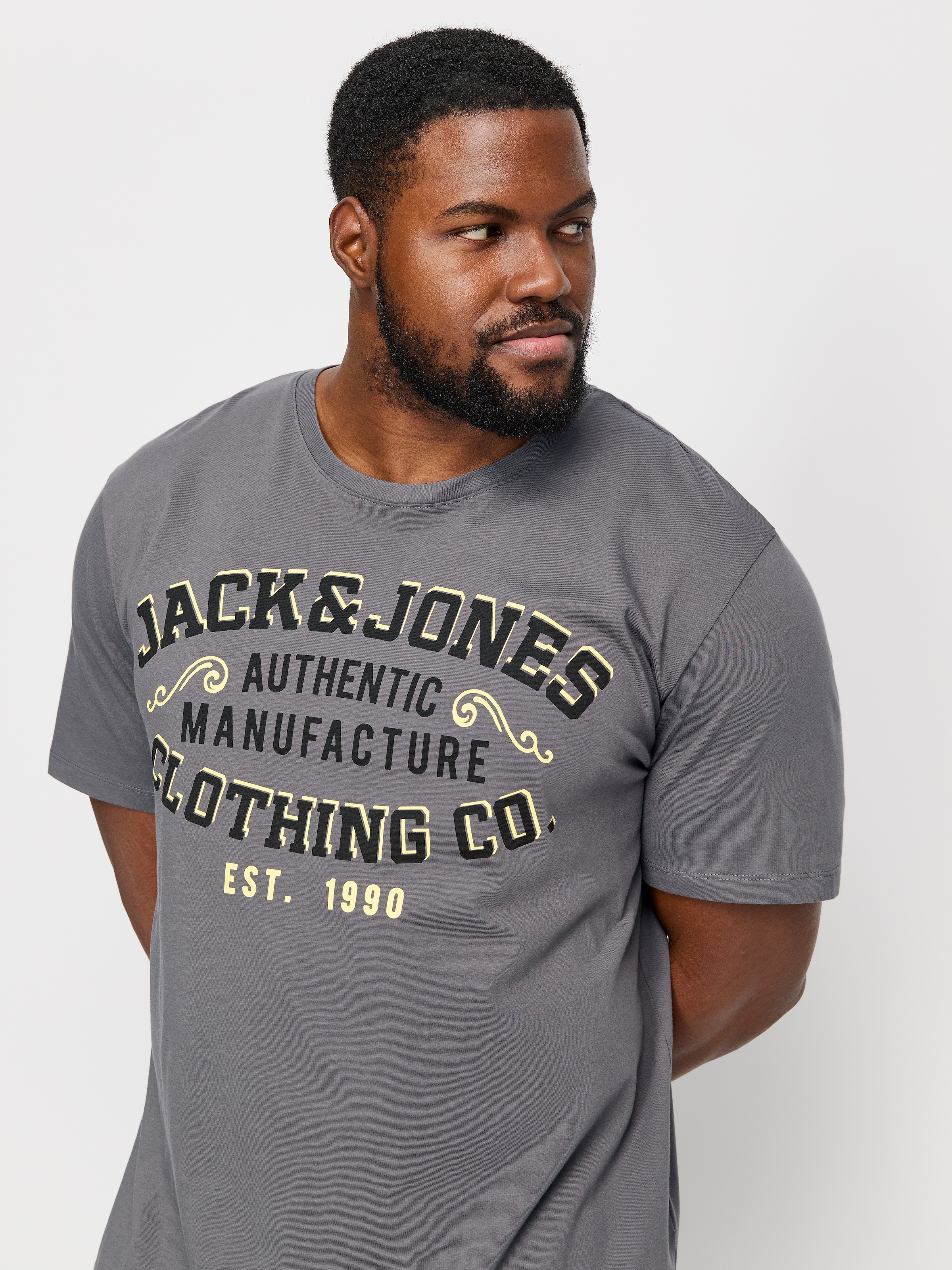 Jack & Jones PlusSize T-Shirt »JJELOGO TEE SS O-NECK 2 COL AW24 S PLS«, mit Frontprint