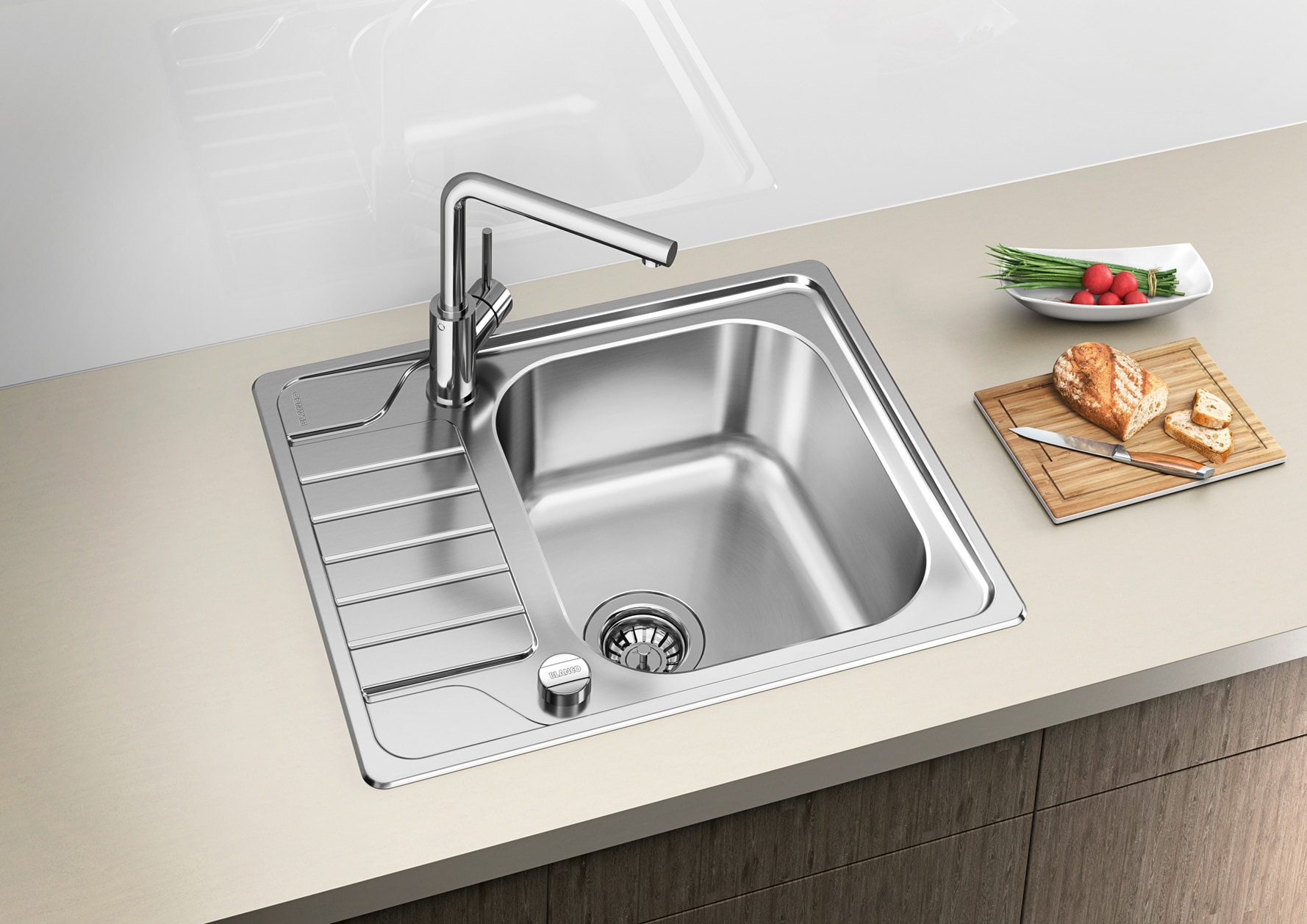 Blanco Edelstahlspüle »DINAS 45 S Mini« 1 Stk. tlg. zum wechselseitigen Einbau geeignet