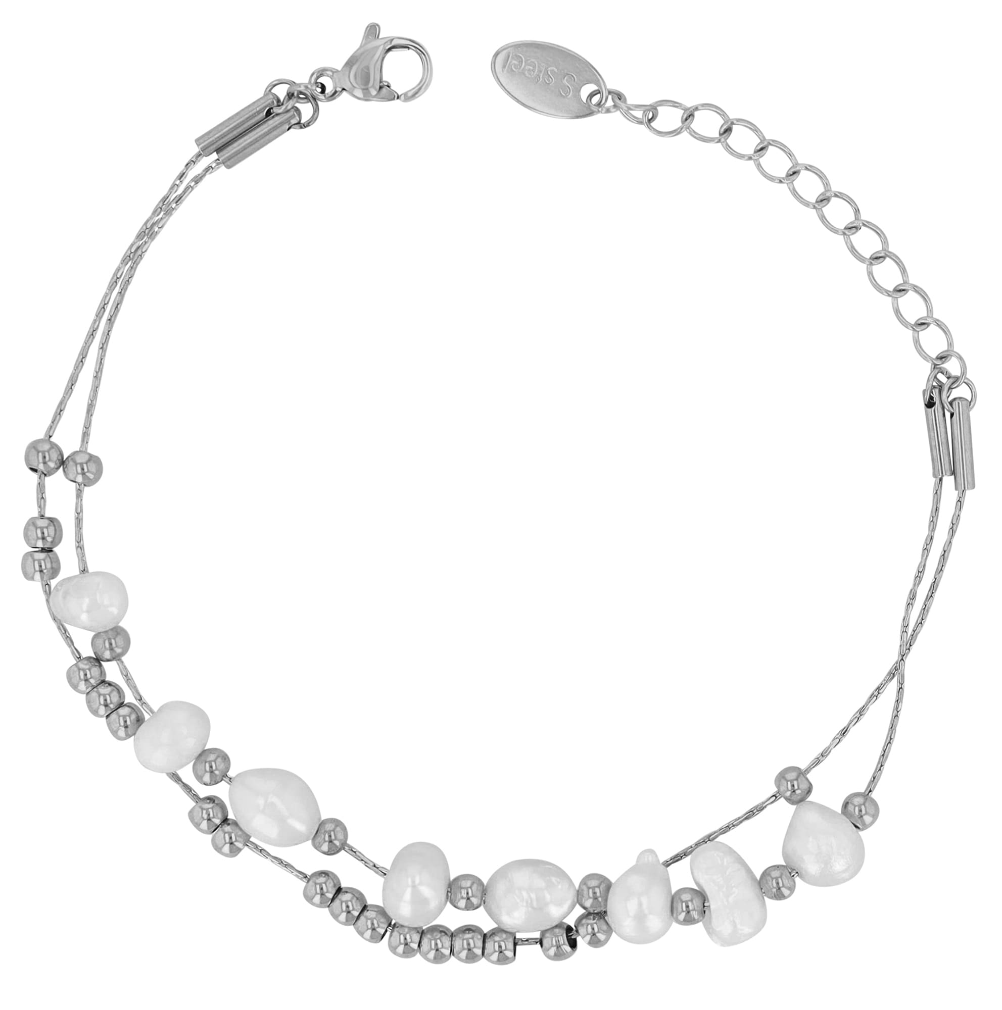 Adelia´s Armband »Damen Armband aus Edelstahl mit Süßwasserperle 17+5 cm«