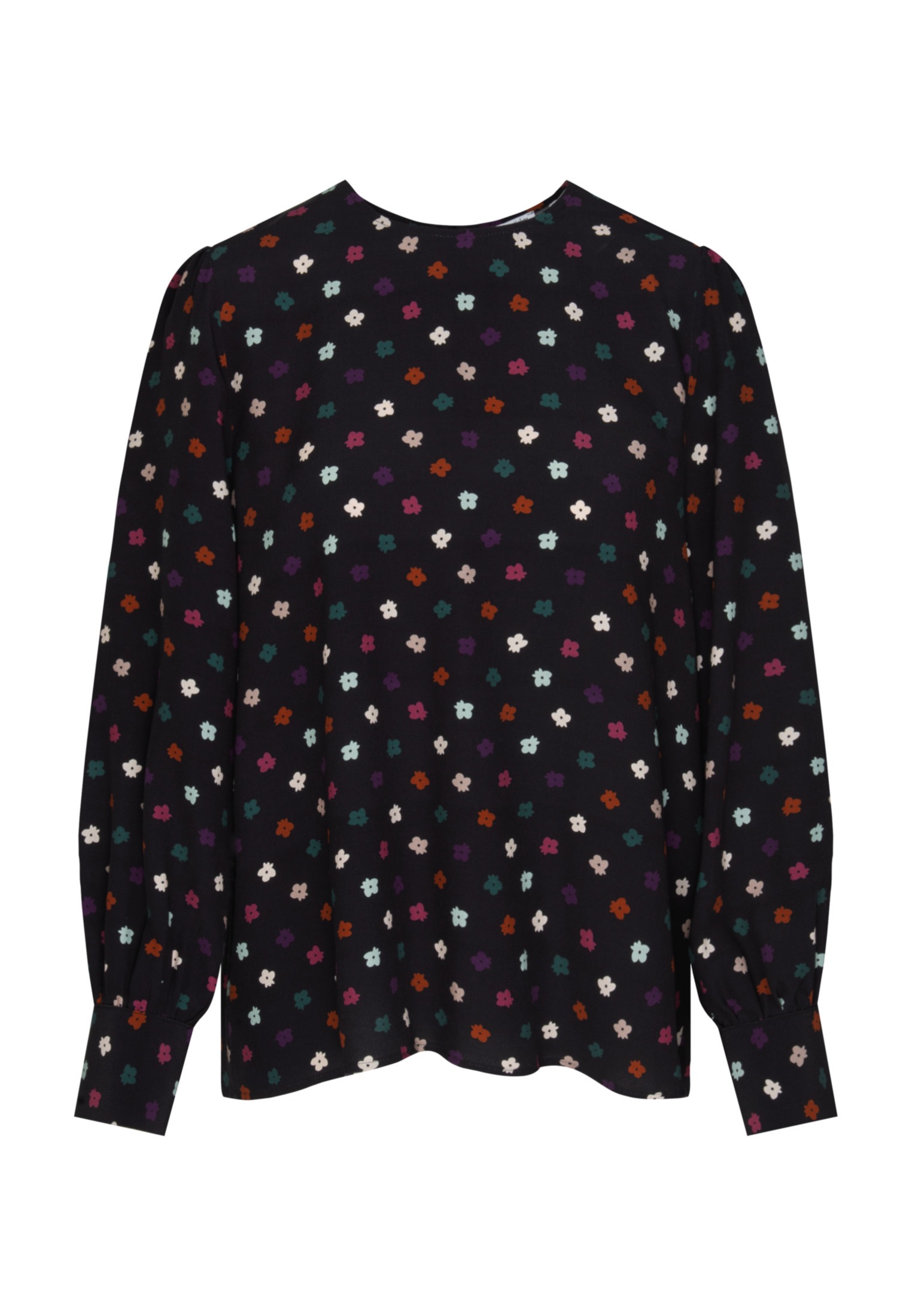 seidensticker Shirtbluse »Schwarze Rose«, Langarm Rundhals Druck