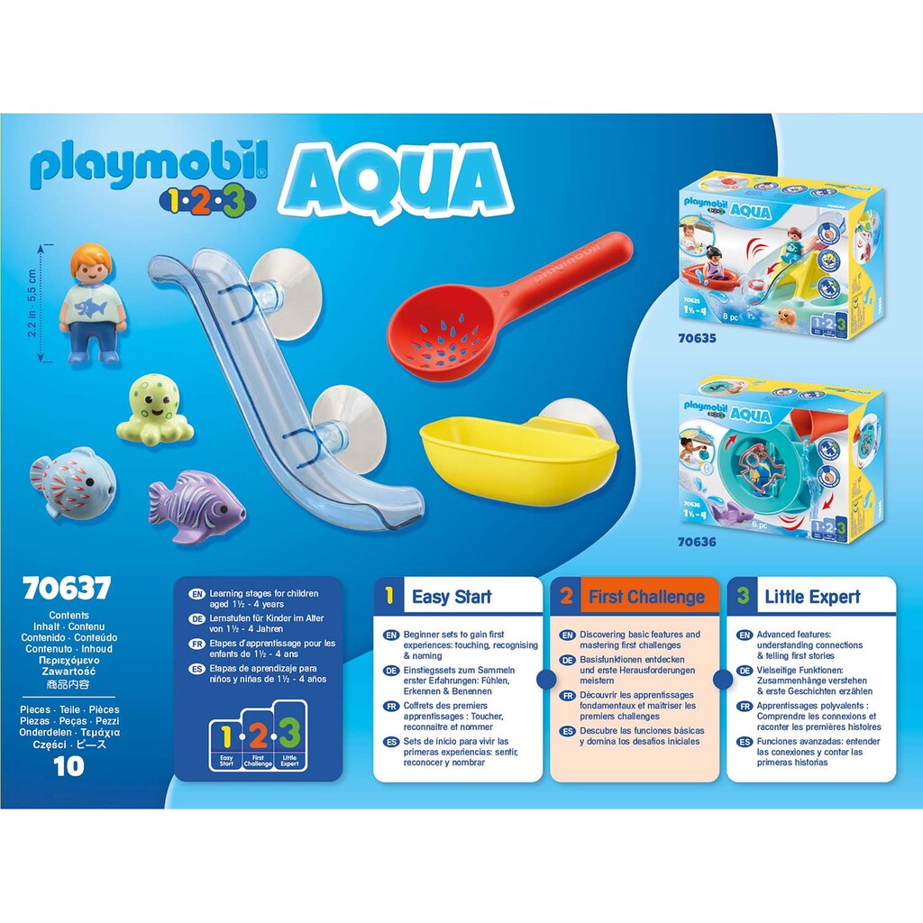 Playmobil® Konstruktions-Spielset »Fangspaß mit Meerestierchen (70637), Playmobil 123 - Aqua«, (10 St.)