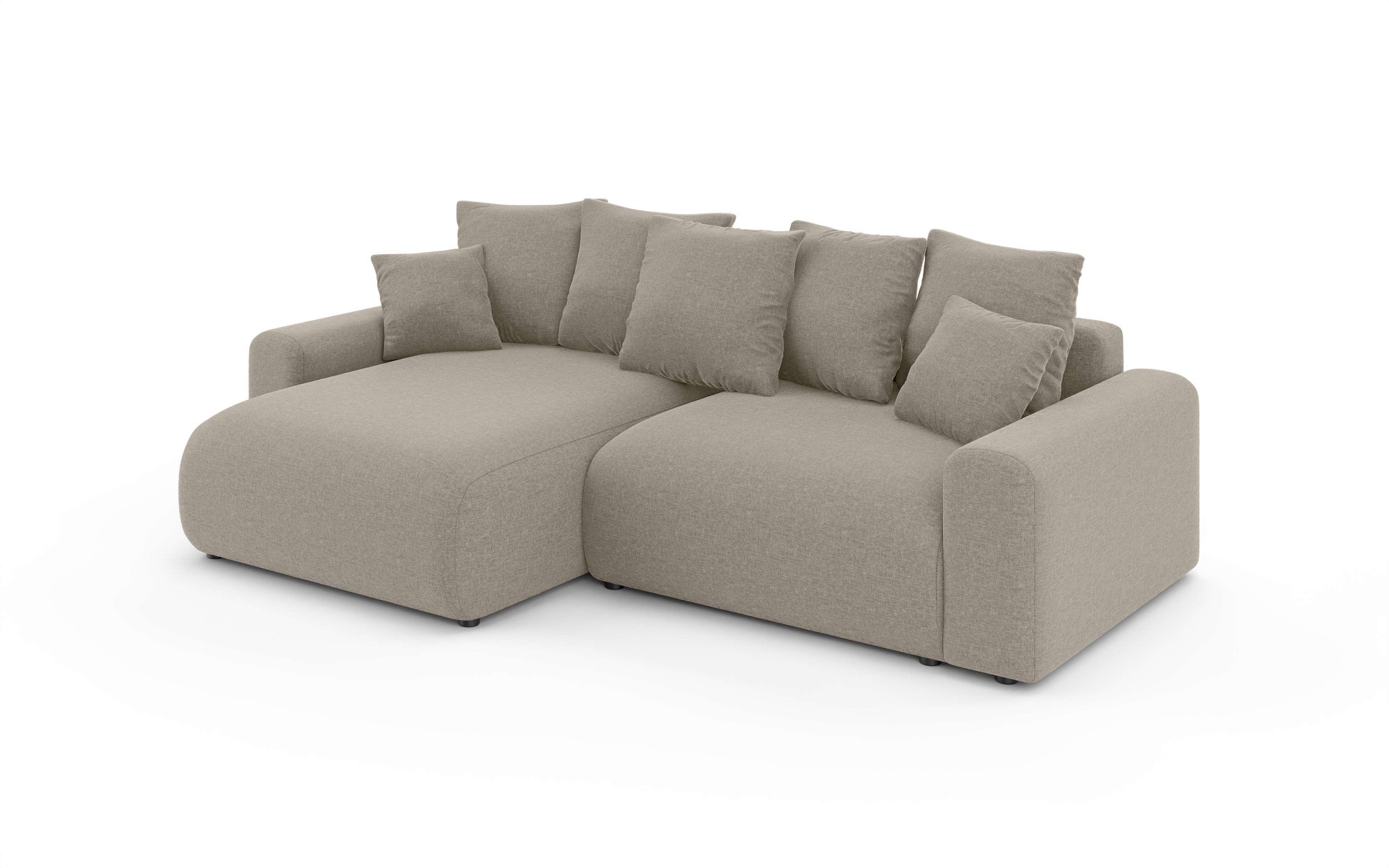 Home affaire Ecksofa »LAKESIDE klein mit Bettfunktion und Bettkasten, B/T/H 235/142/84 cm«, L-Form, Recamiere beidseitig montierbar, mit Wellenunterfederung