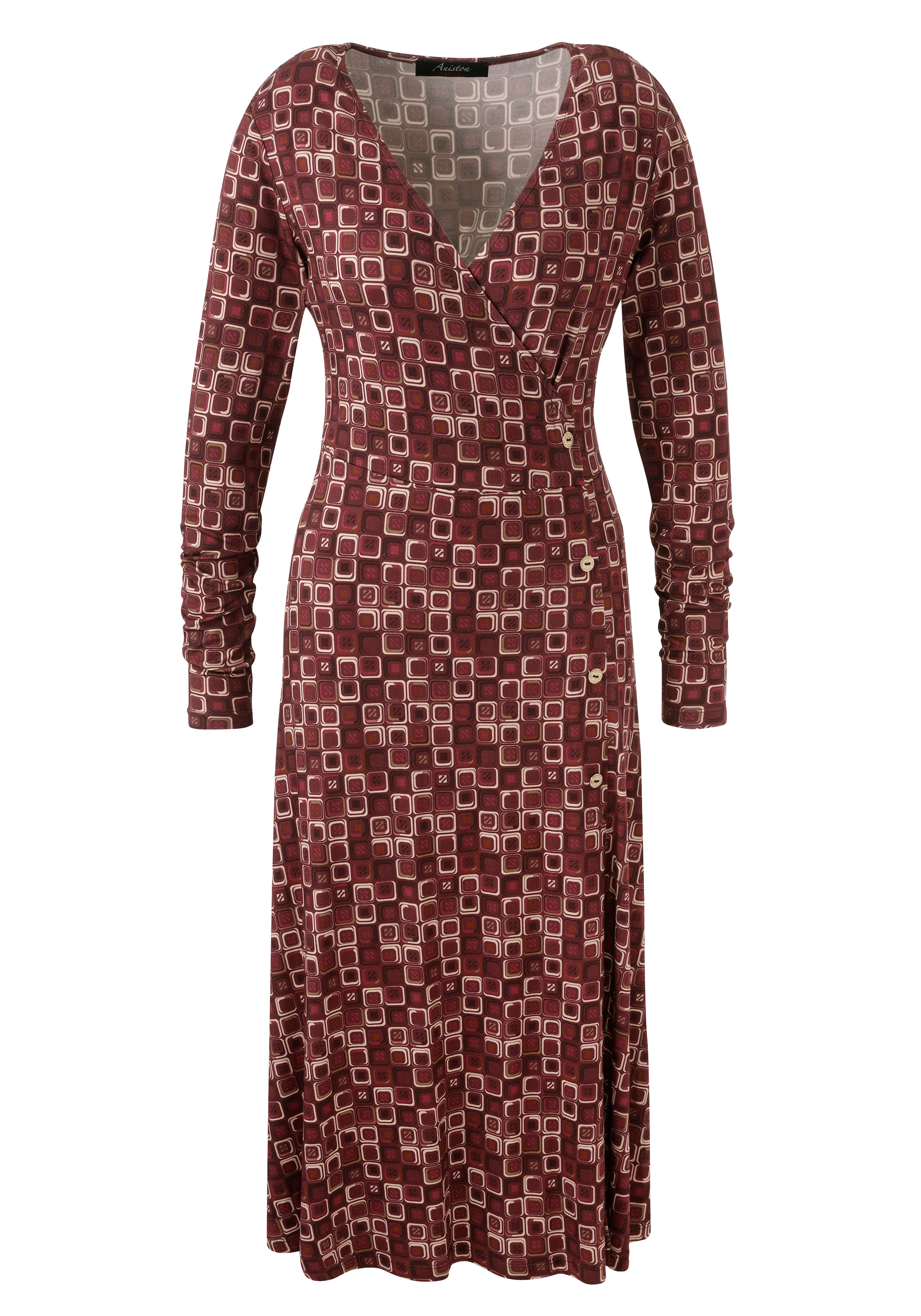 Aniston CASUAL Jerseykleid, mit farbharmonischem Retro-Muster - NEUE KOLLEKTION