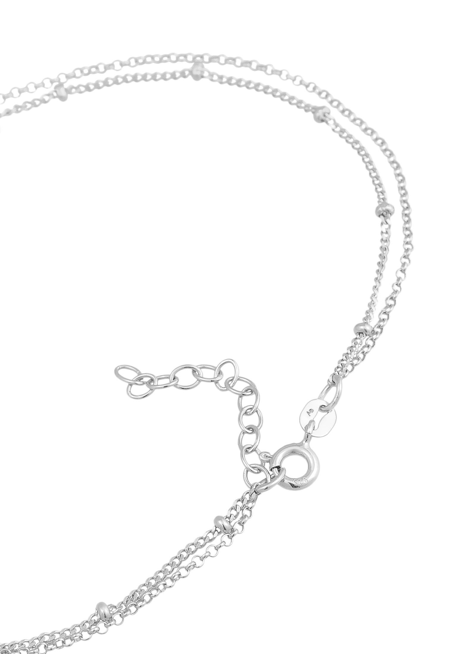 Elli Fußkette »Fußschmuck Muschelkernperle Kugelkette Layer 925 Silber«