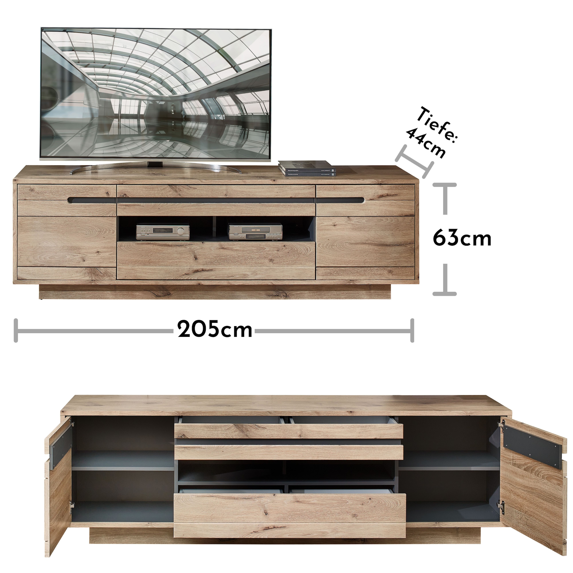 Innostyle TV-Schrank »BELLANO«, Viking Oak Nature