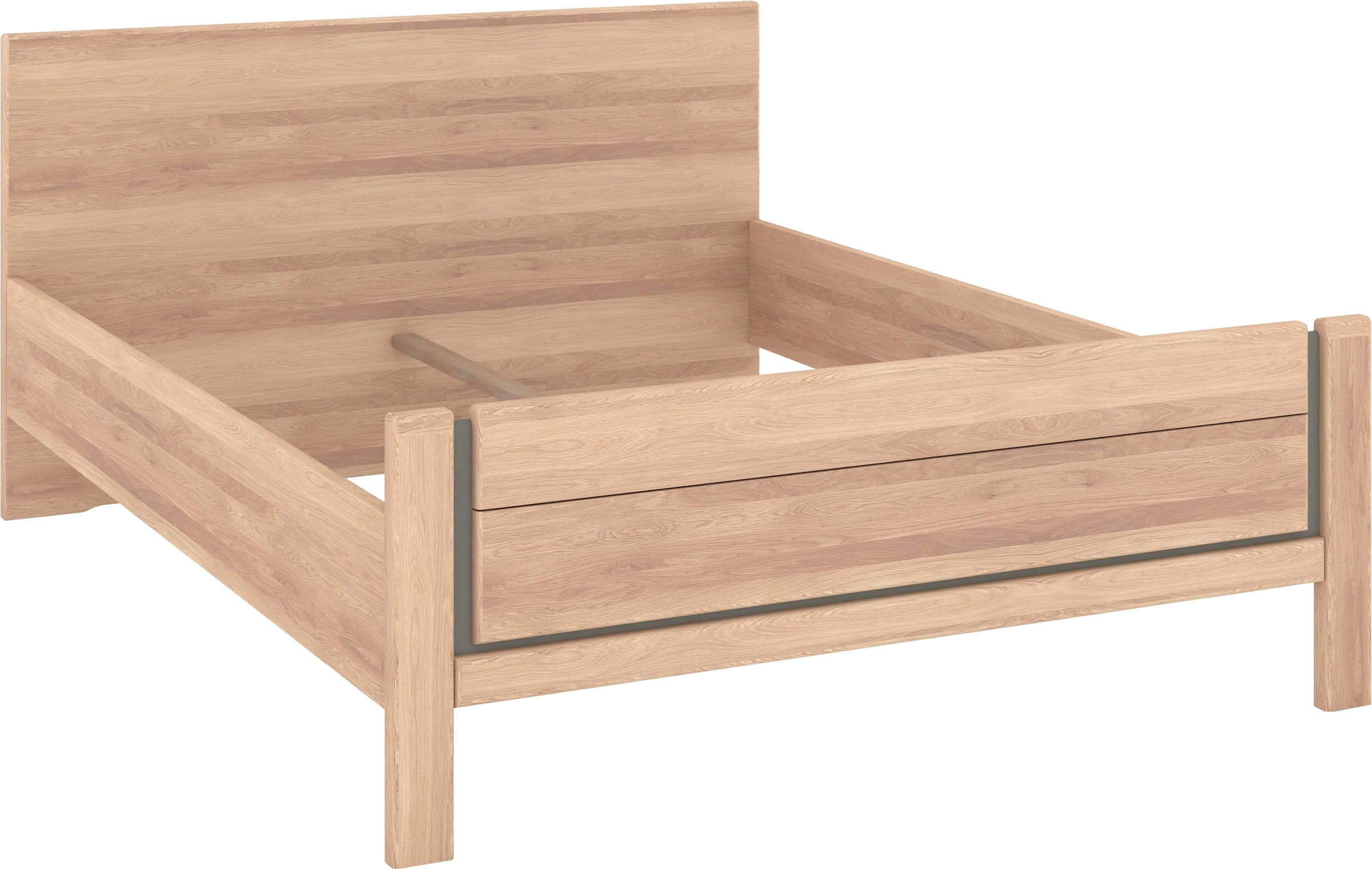 Musterring Holzbett »Sorrent, Bettgestell, Bettrahmen, teilmassiv Eiche«, (MADE IN GERMANY), Eiche teilmassiv, Liegehöhenverstellung, Stollenfußteil