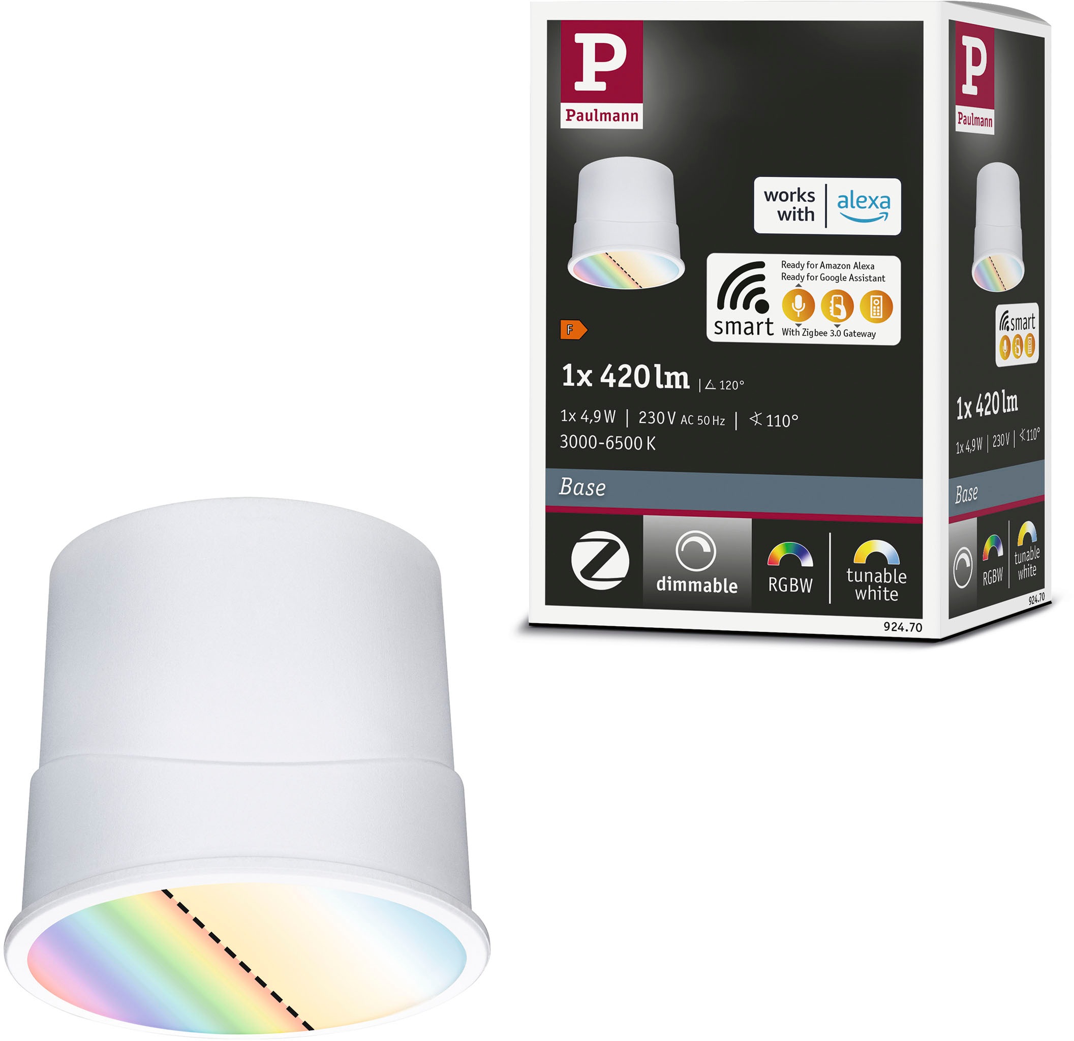 Paulmann LED Einbauleuchte »Base 230V 420lm«, 1 flammig-flammig, Zigbee RGBW
