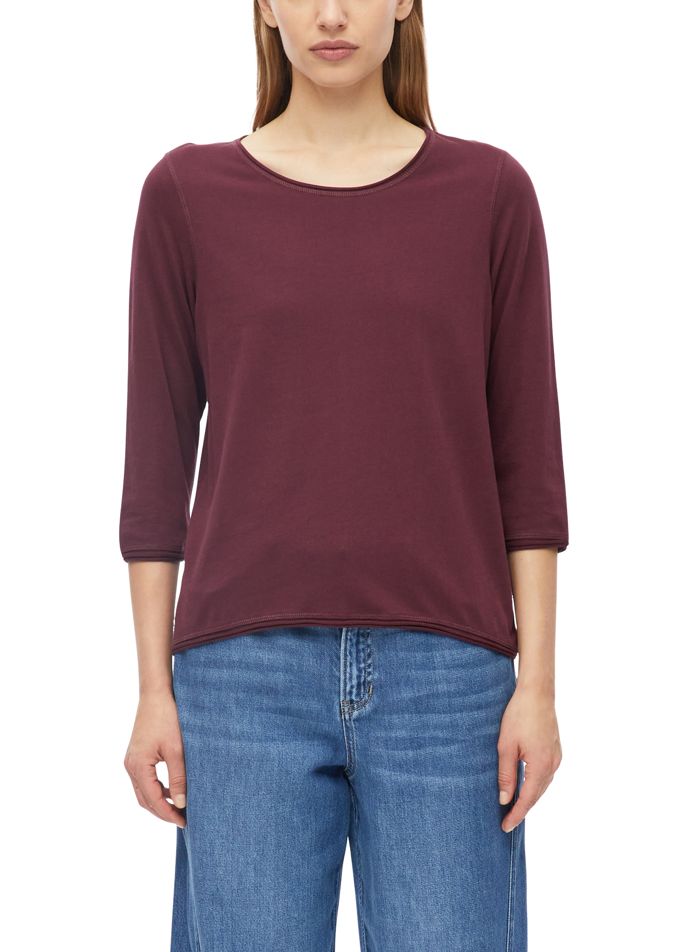s.Oliver Rundhalsshirt 7/8-Arm Sommershirt mit Rundhals