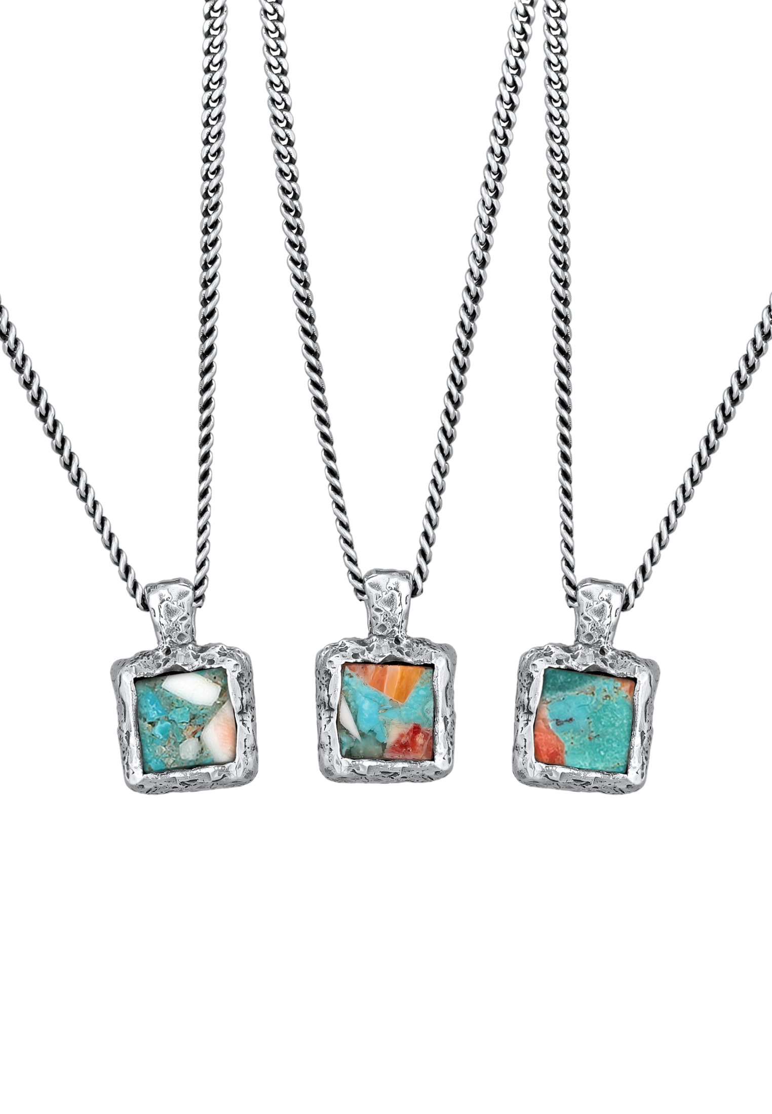 HAZE & GLORY Kette mit Anhänger »Halskette Kupfer-Türkis Edelstein Anhänger 925 Silber«