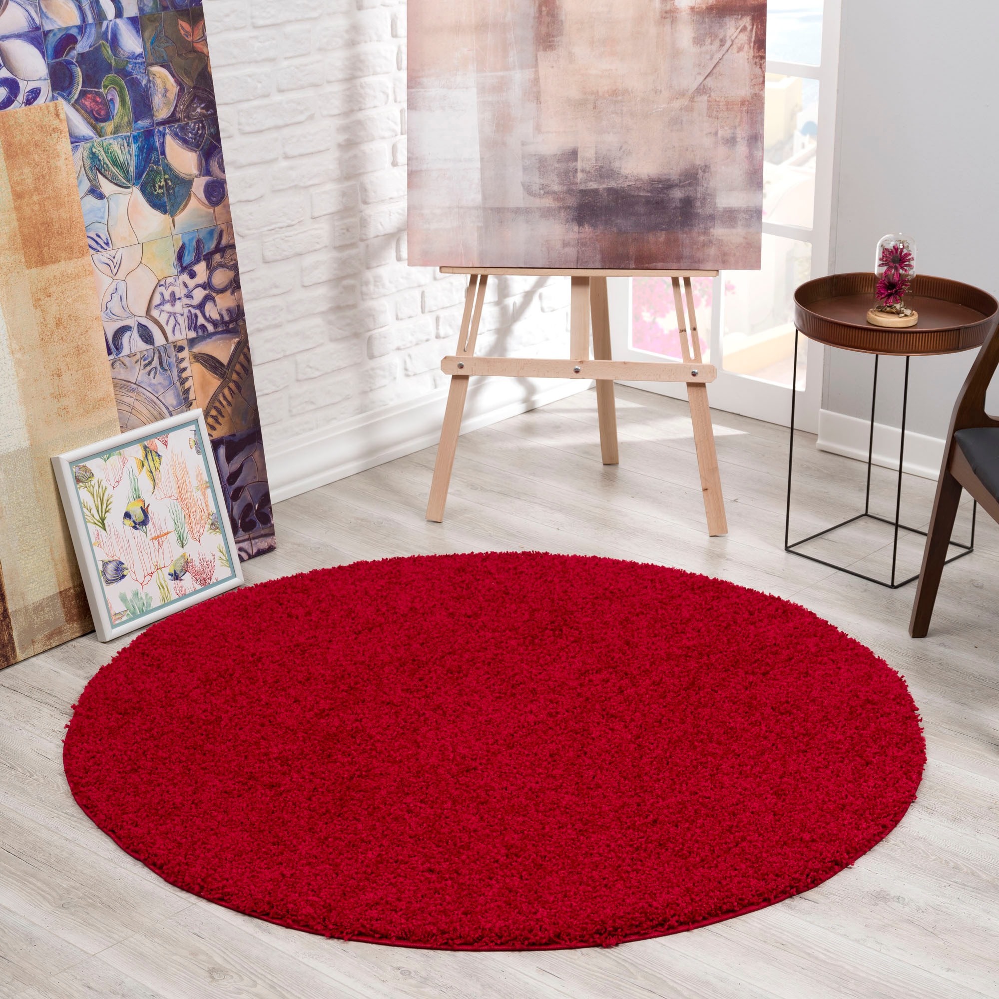 Sanat Hochflor-Teppich »LOCA«, rund, 30 mm Höhe, Wohnzimmer, Langflor, Shaggy, Schlafzimmer