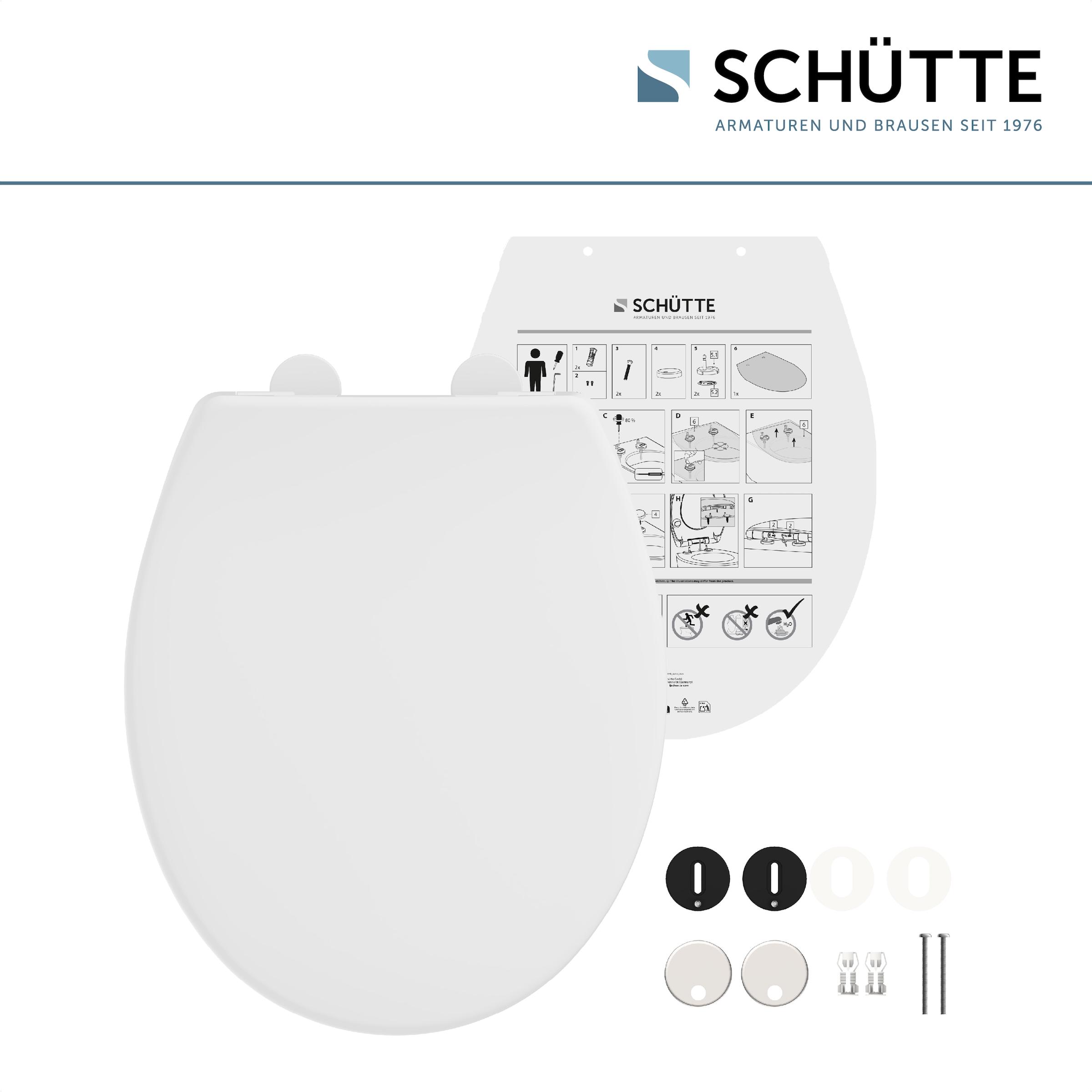 Schütte WC-Sitz »WHITE« Duroplast, WC-Sitz, Absenkautomatik, belastbar bis 250 kg