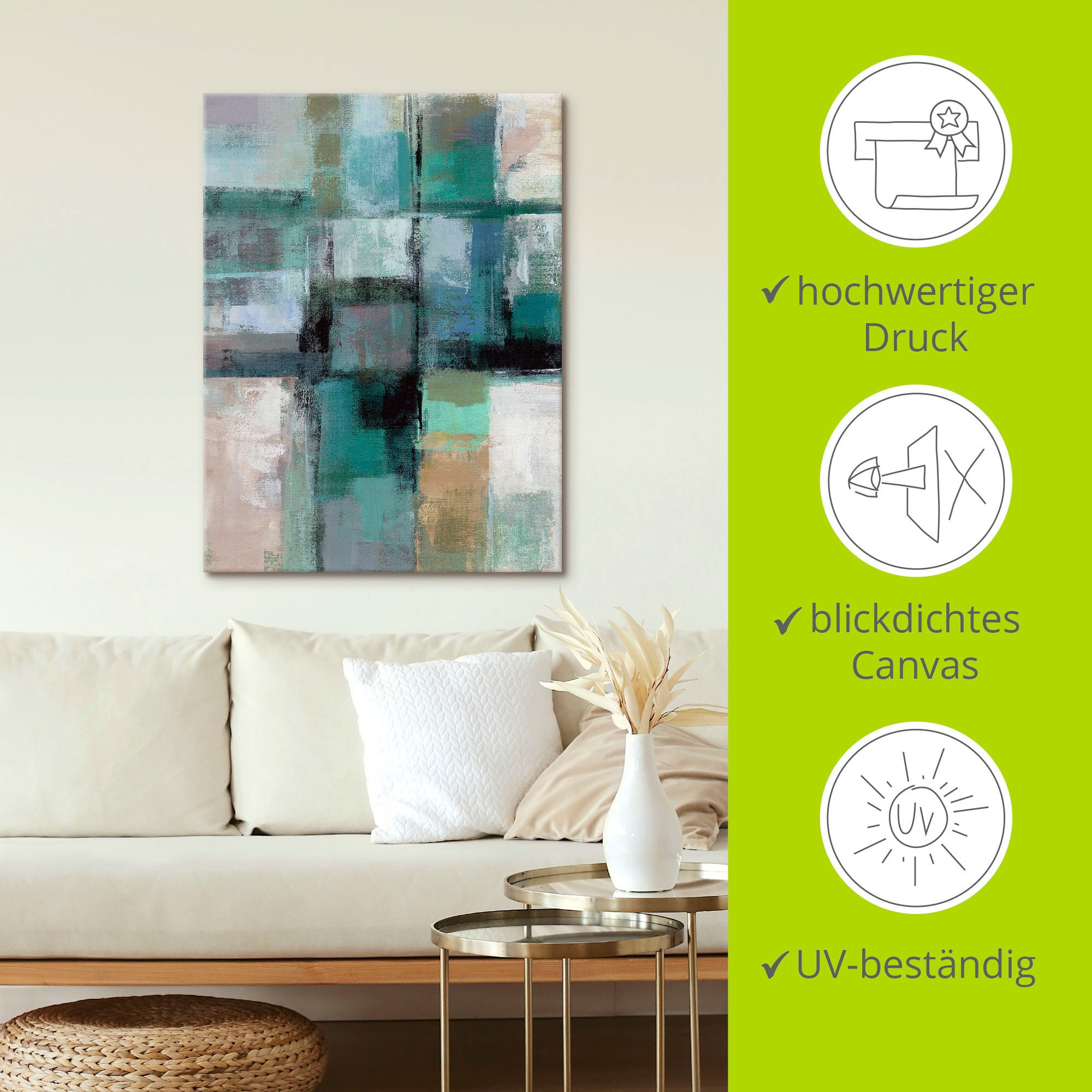 Artland Leinwandbild »Inselfarben I« Muster 1 Stk. tlg. auf Holzrahmen gespannt