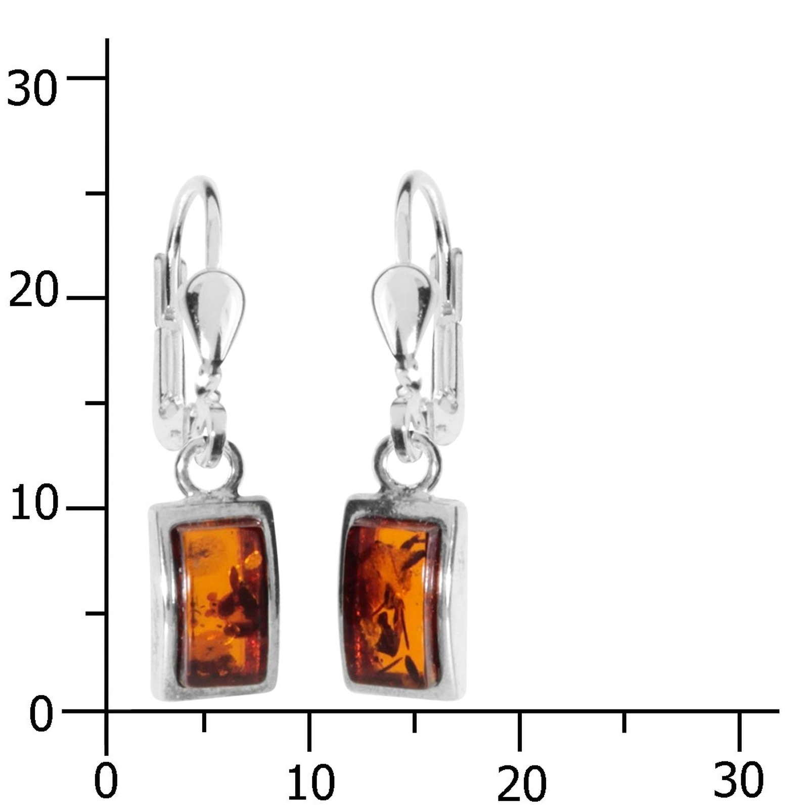 OSTSEE-SCHMUCK Paar Ohrhänger »- Astrid 8x4 - Silber 925/000 - Bernstein«