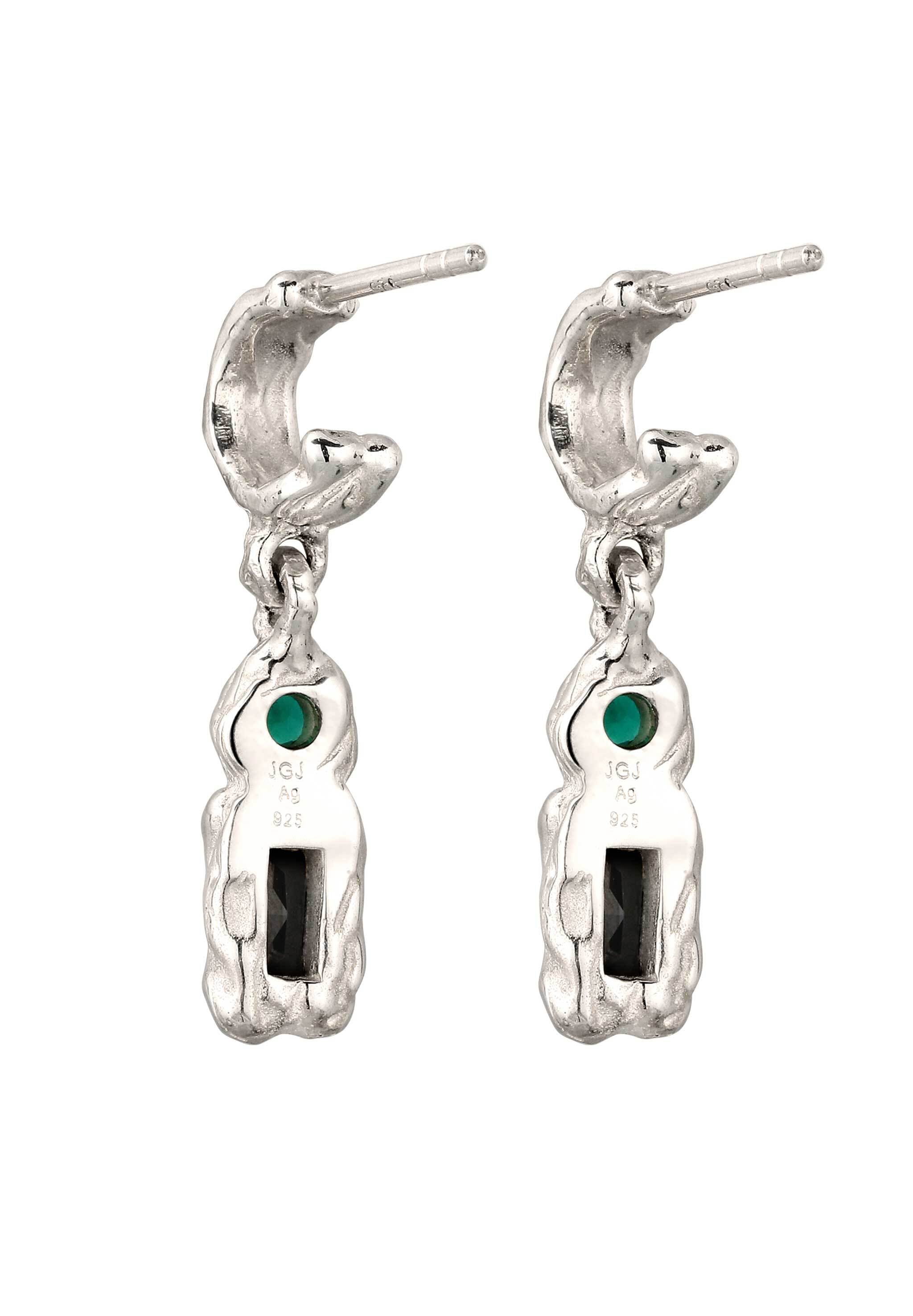Elli Paar Ohrstecker »Ohrringe Zirkonia Synthetischer Smaragd Grün 925 Sterling Silber«