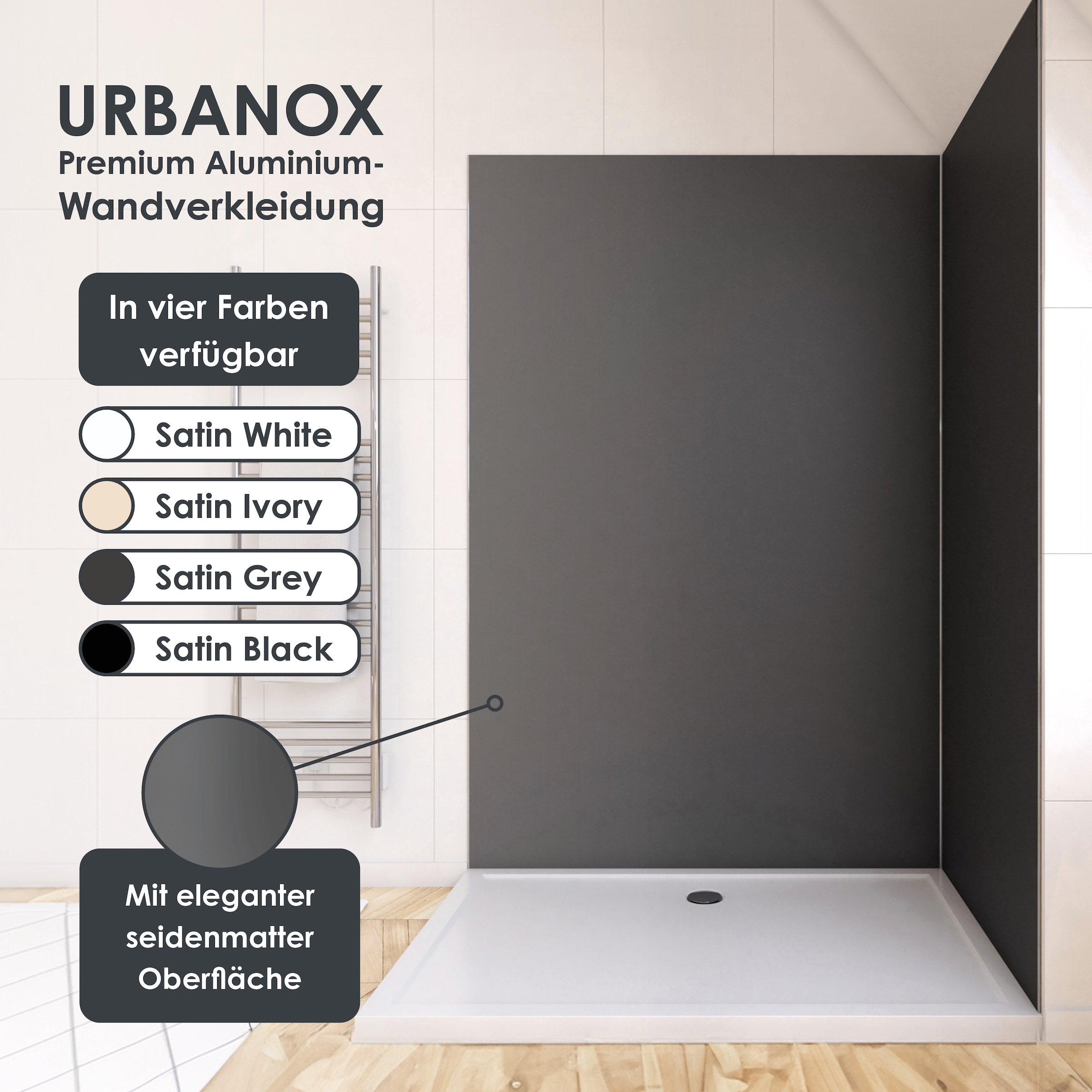 Marwell Duschrückwand »Urbanox«, (Set, 2 tlg.), in verschiedenen Größen erhältlich