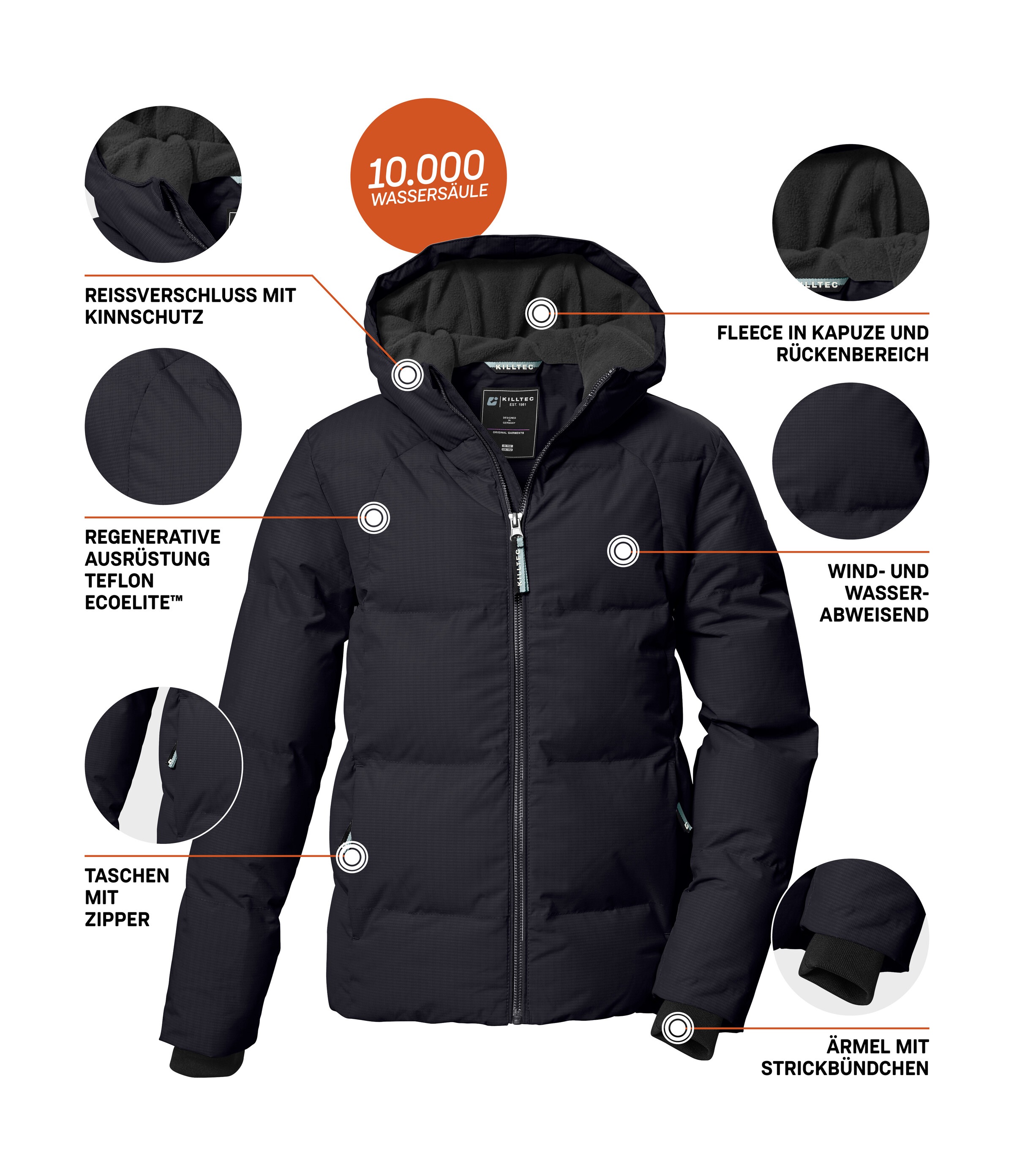Killtec Steppjacke »KOW 357 GRLS QLTD JCKT« Wasserabweisende Mädchenjacke mit Kapuze, atmungsaktiv, warm