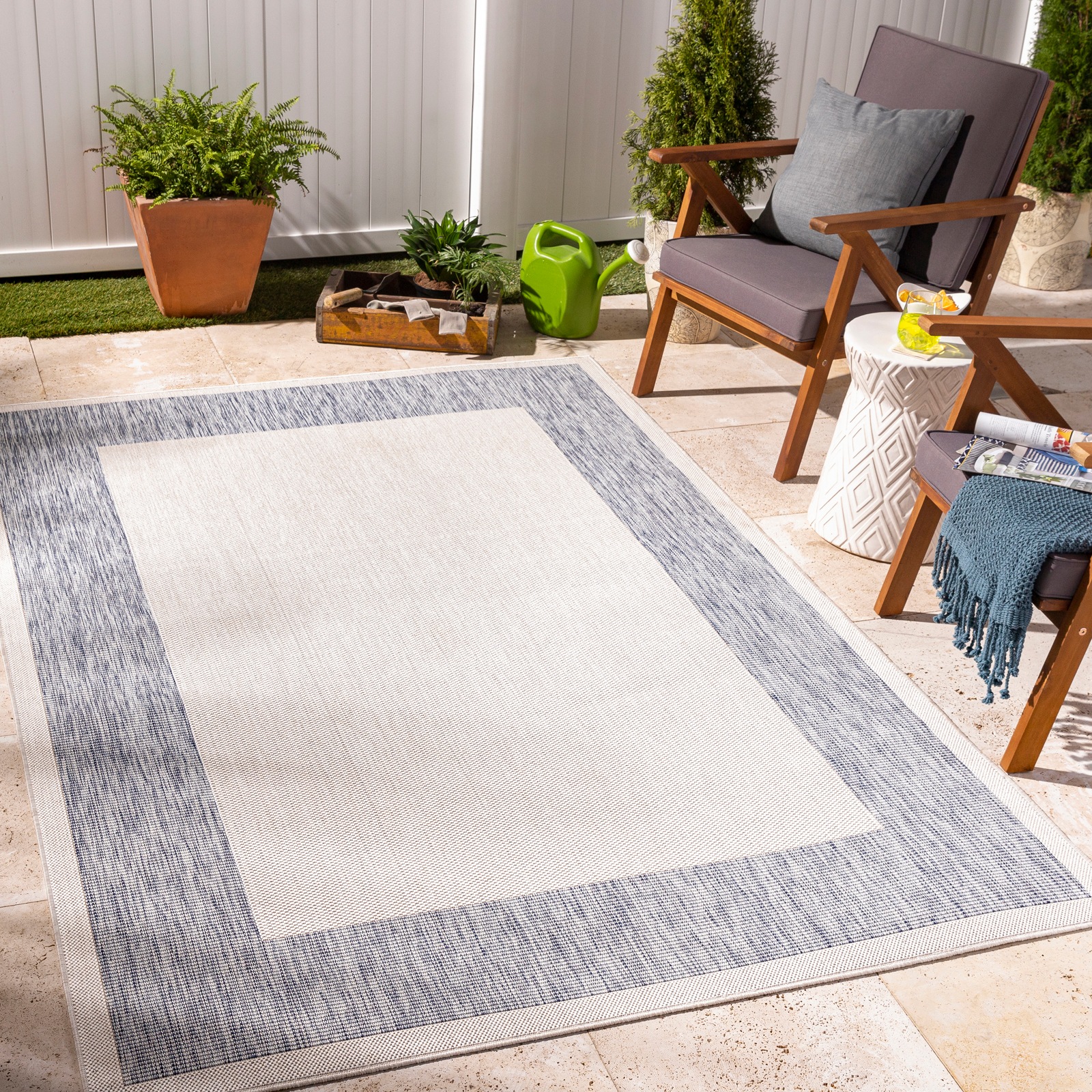 Livabliss Teppich »MELILLA«, rechteckig, 4 mm Höhe, Teppich In- /Outdoor Boho Jute-Optik, Balkon, Terrasse, Garten, Beige