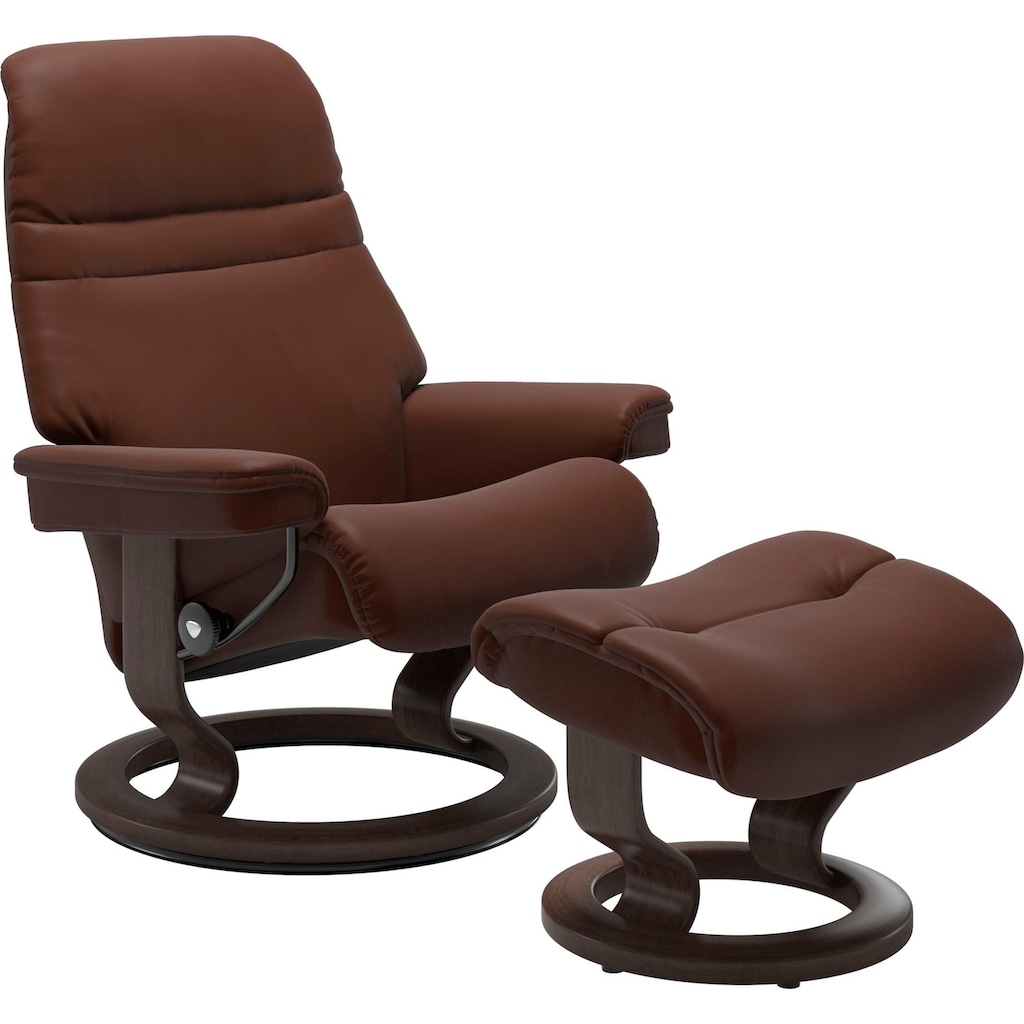 Stressless® Relaxsessel »Sunrise«, (Set, Relaxsessel mit Hocker), mit Classic Base, Größe M, Gestell Wenge