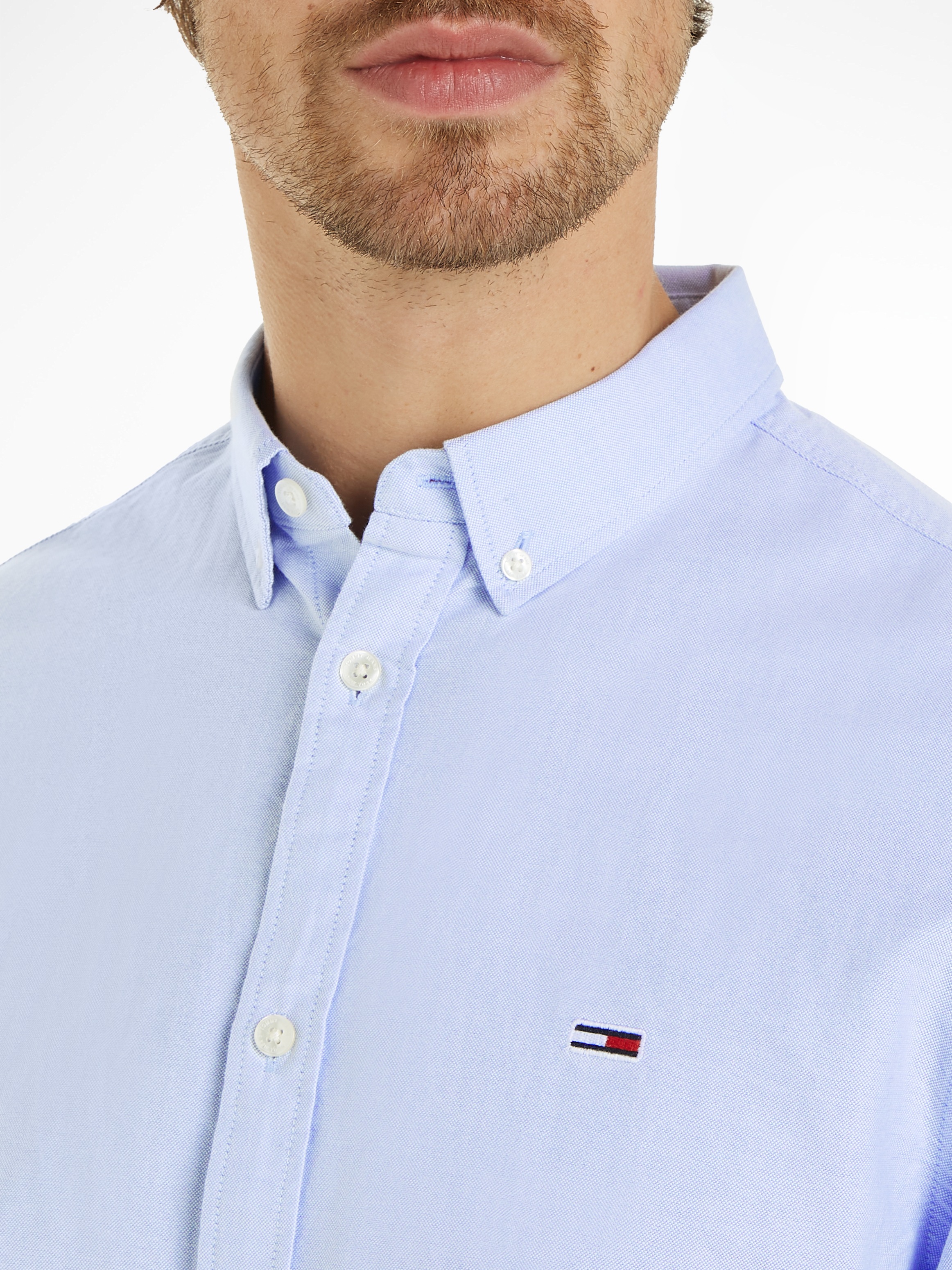 Tommy Jeans Langarmhemd »TJM ENTRY REG OXFORD SHIRT«, mit Logoprägung